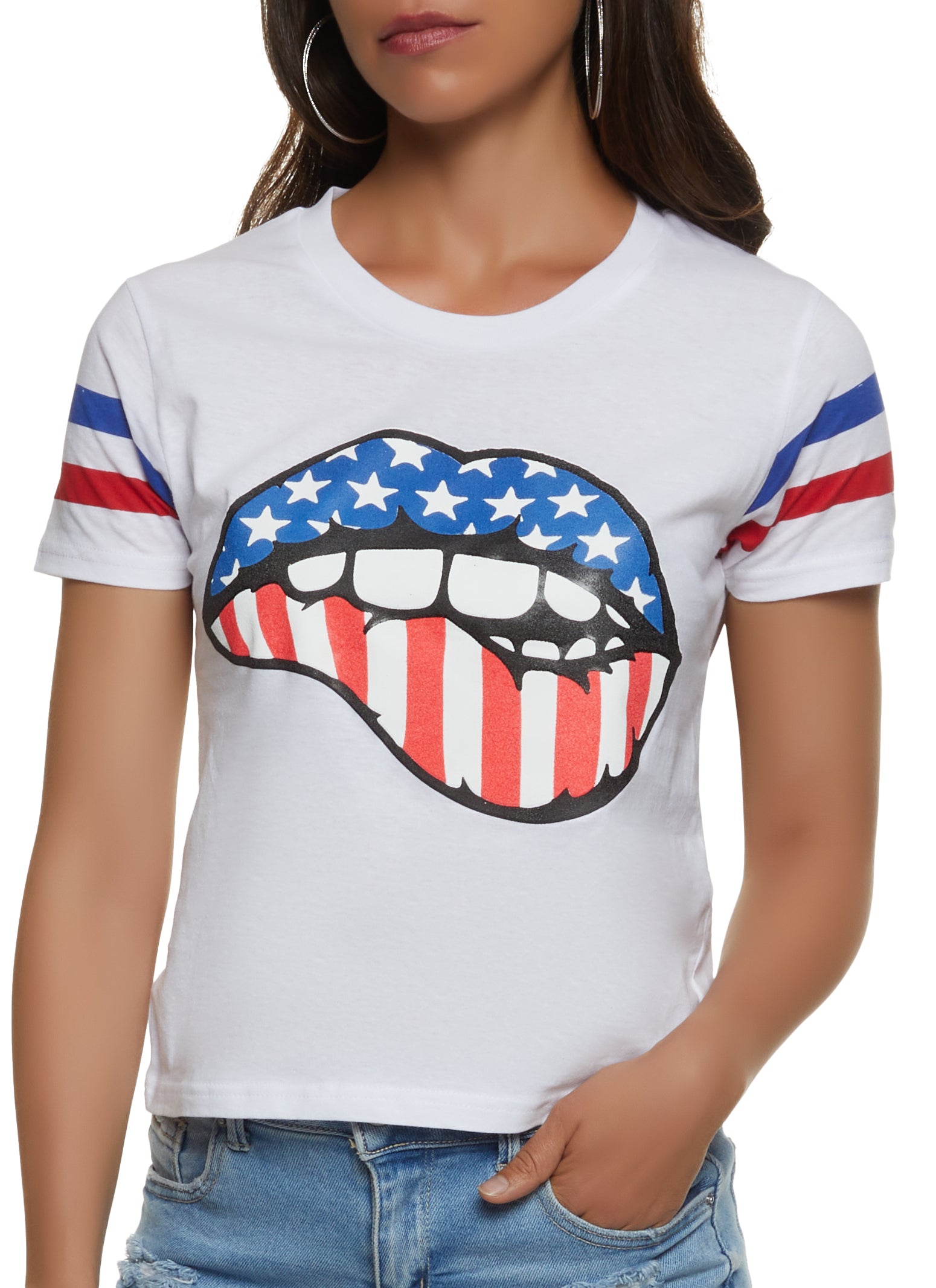 Americana Lip Graphic T Shirt