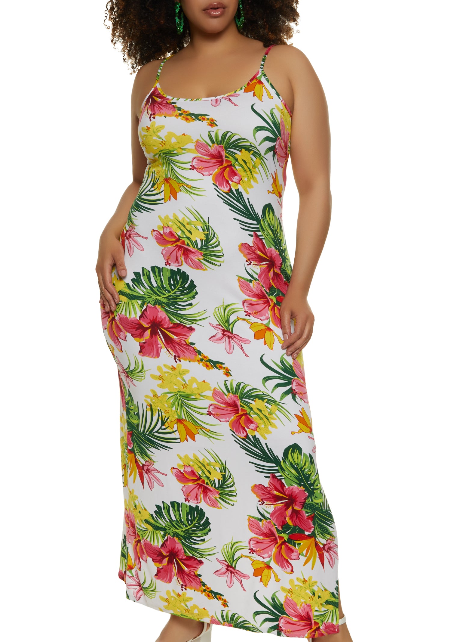 Plus Size Floral Maxi Cami Dress