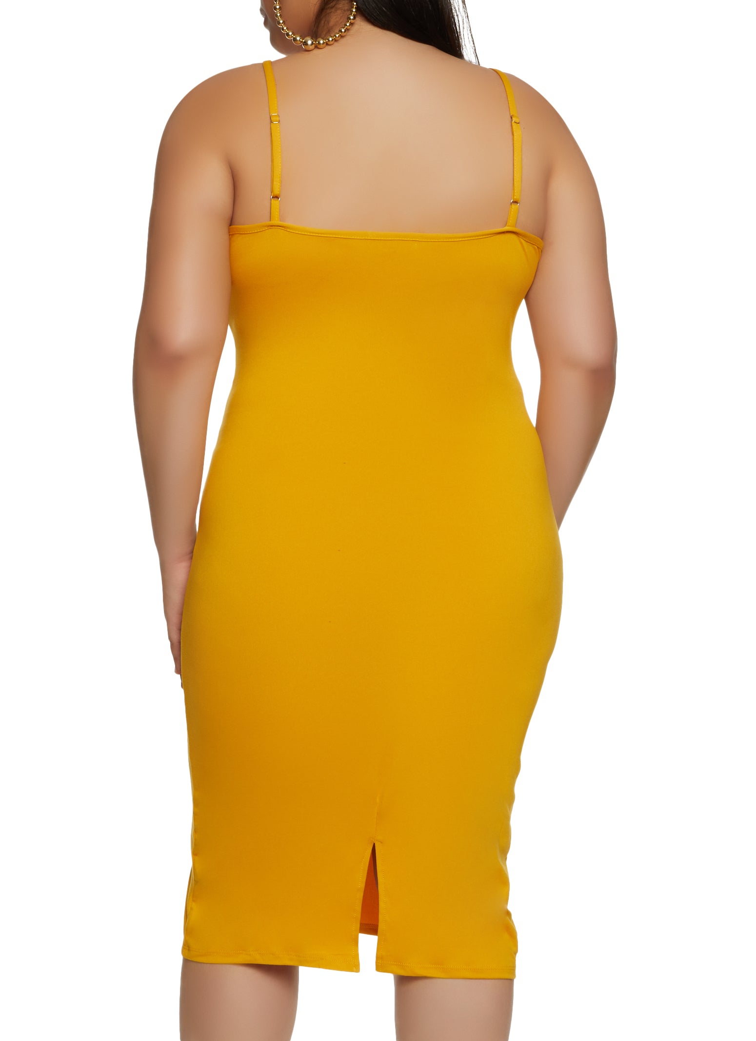 Plus Size Solid Scoop Neck Cami Dress