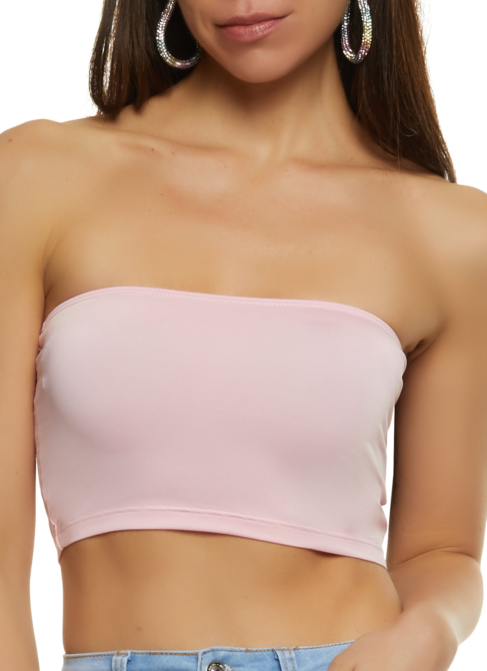Solid Spandex Tube Top - Pink