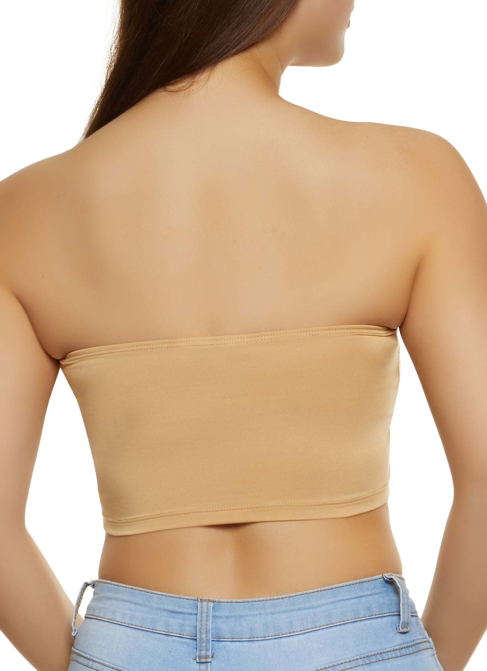 Solid Spandex Tube Top - Nude