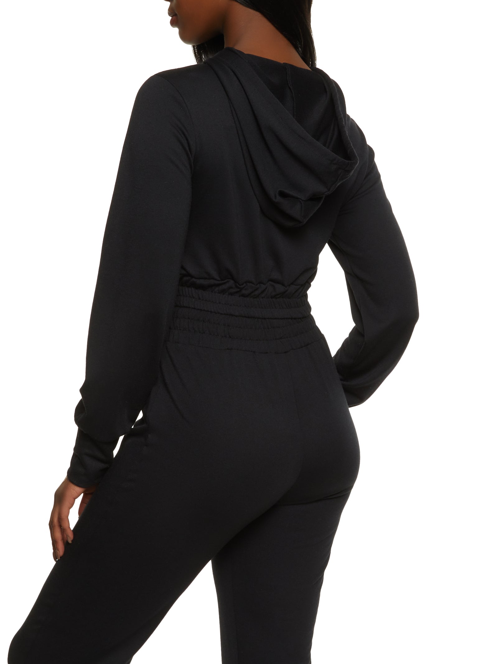 Basic Cropped Zip Up Hoodie