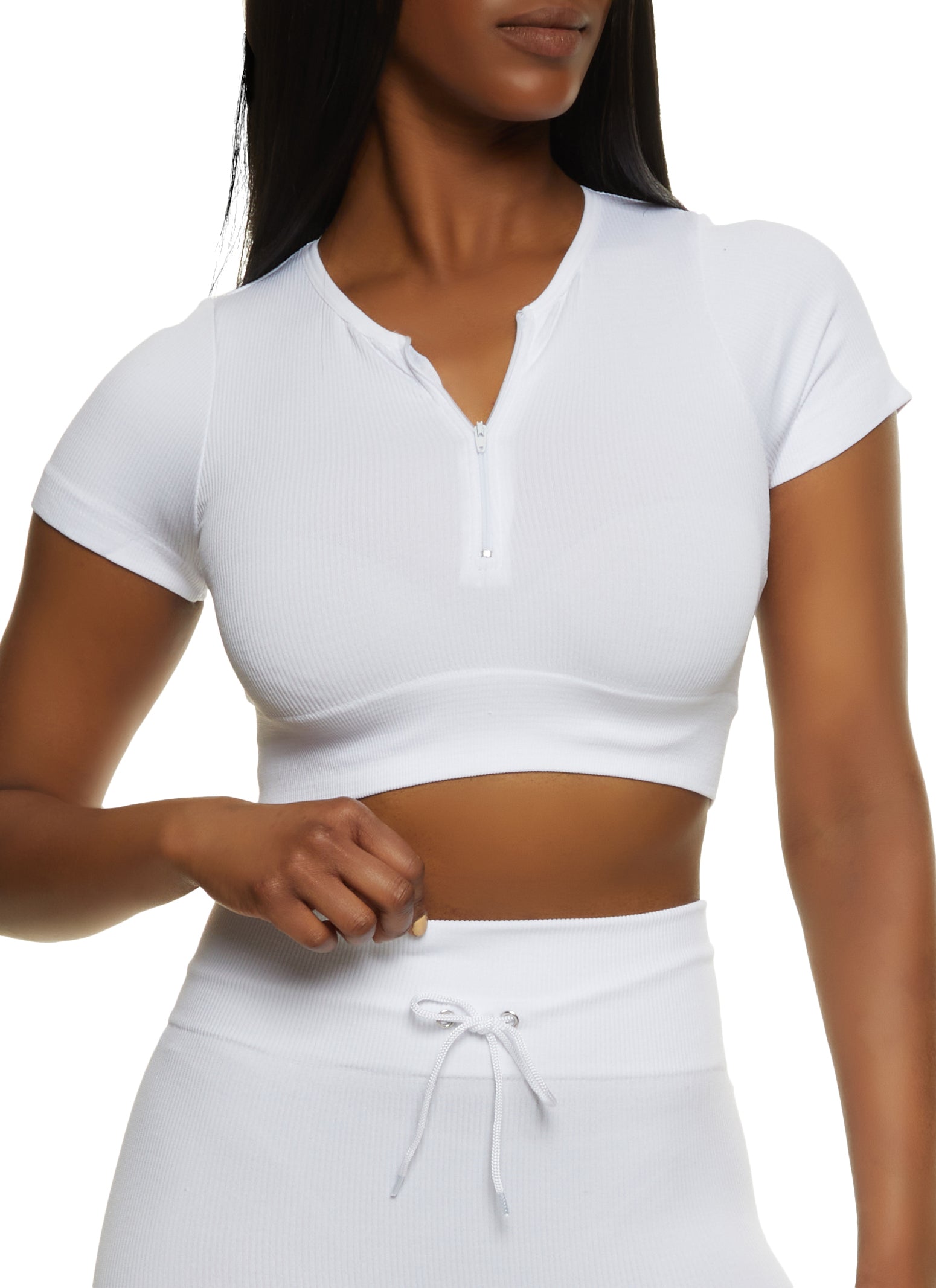 Half zip up crop top Clearance