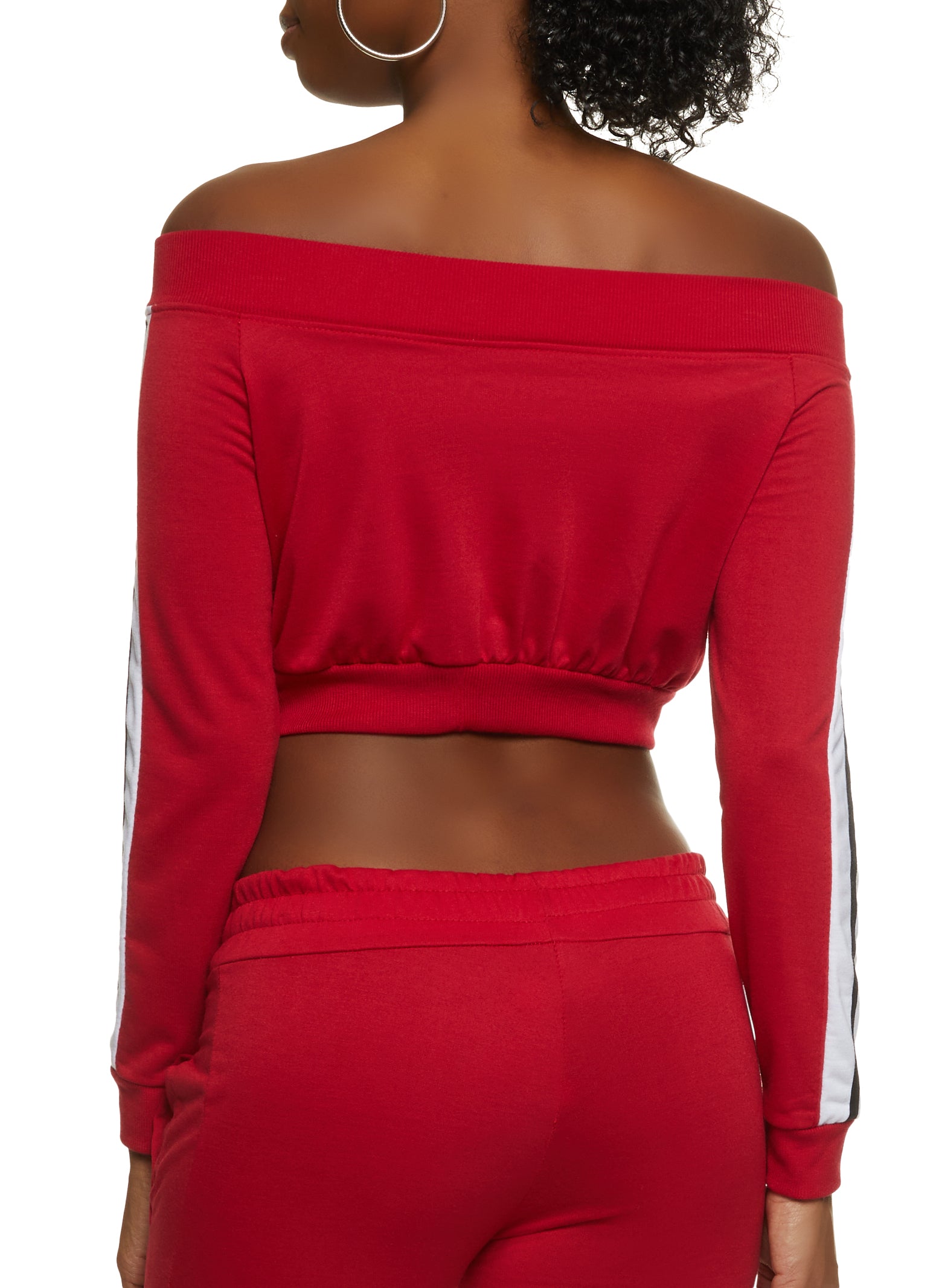 Off the shoulder zip hoodie Clearance