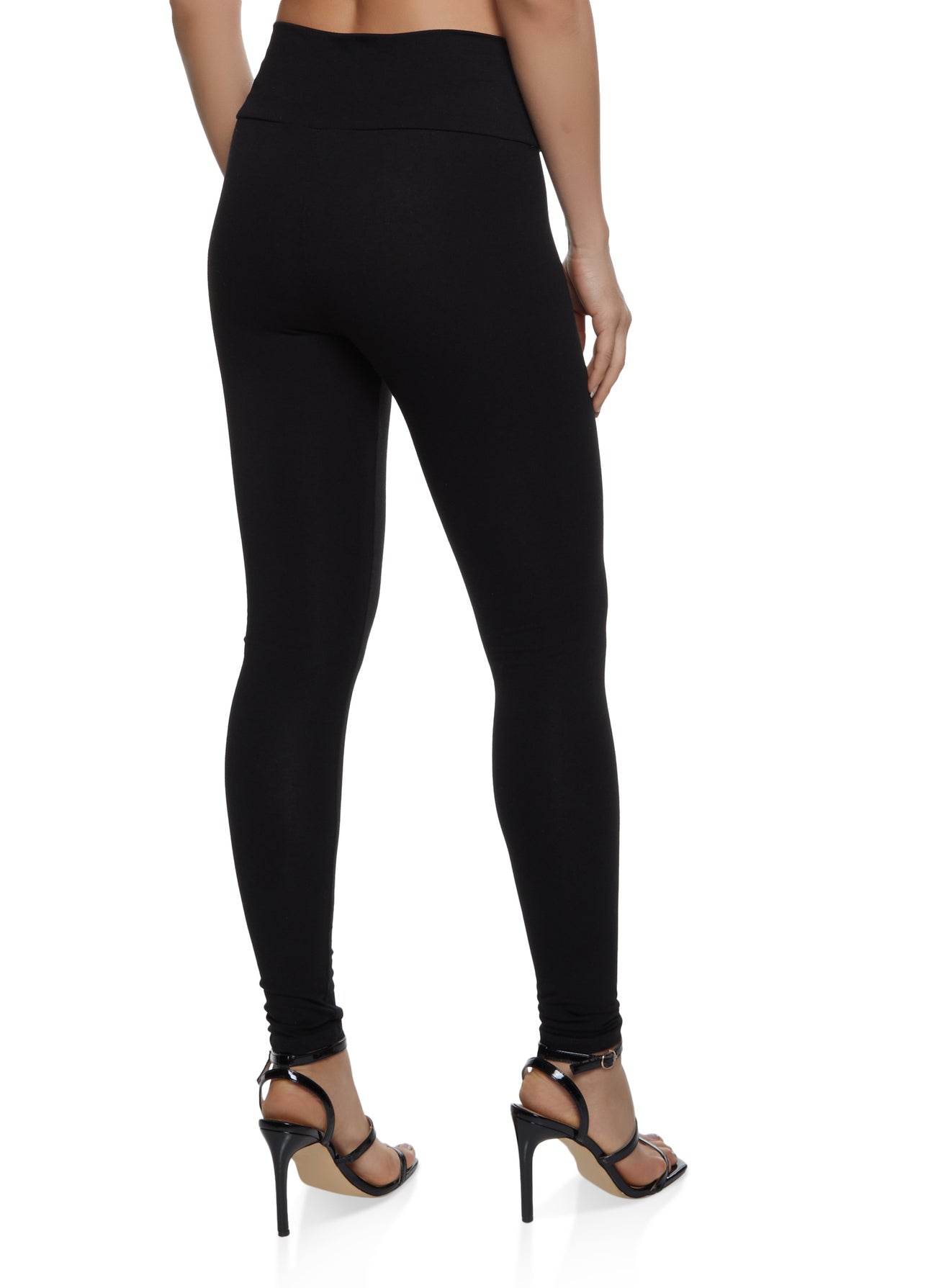 Solid Wide Waist Leggings