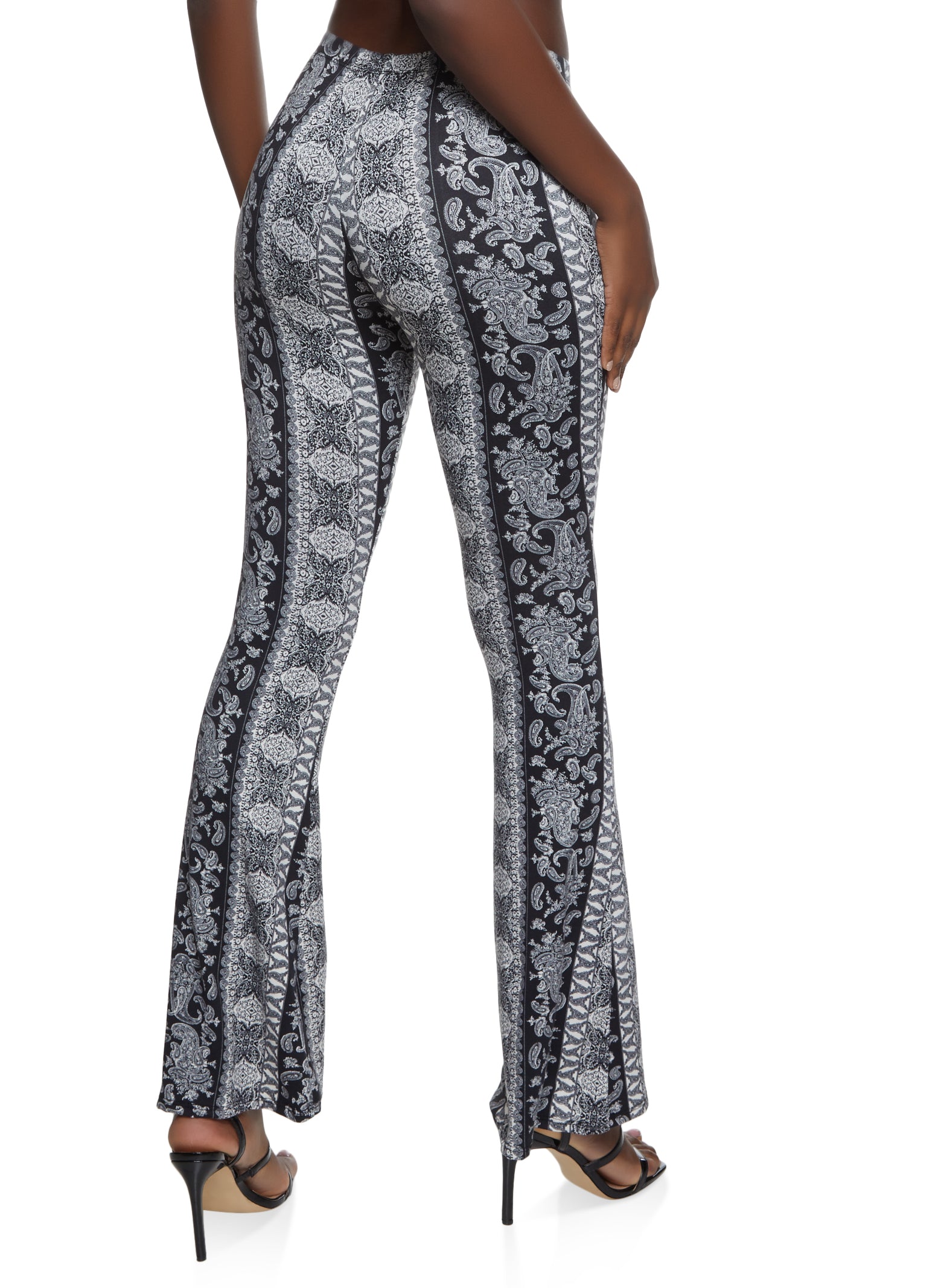 Border Patterned Flare Pants