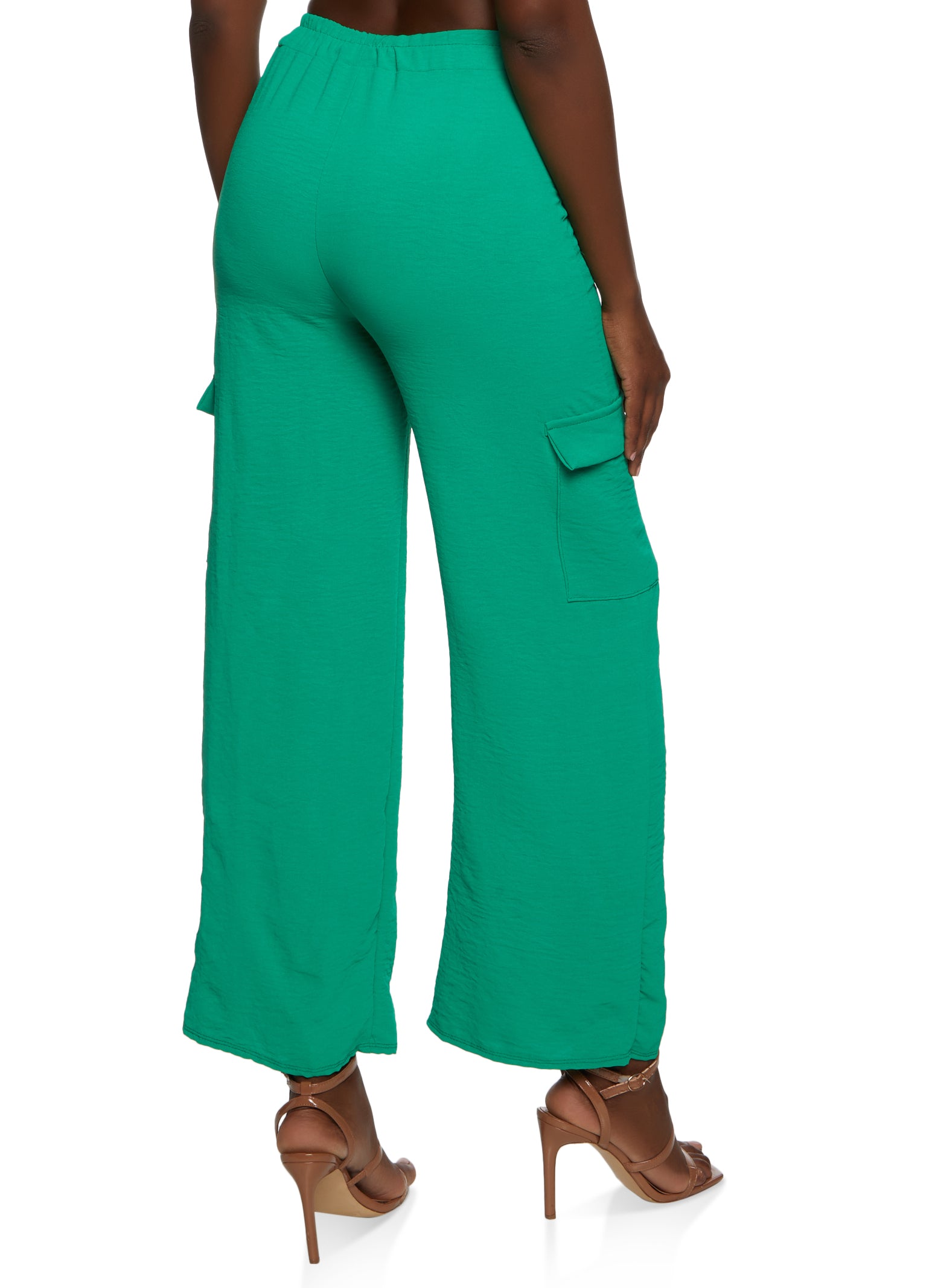 Airy Wide Leg Cargo Pocket Pants