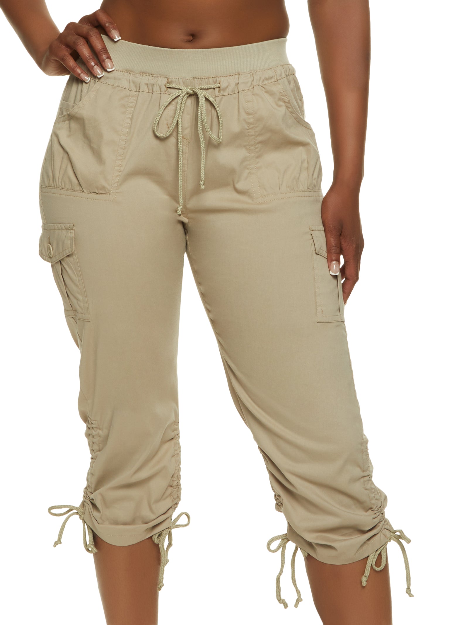 Cotton cargo capri pants - Women