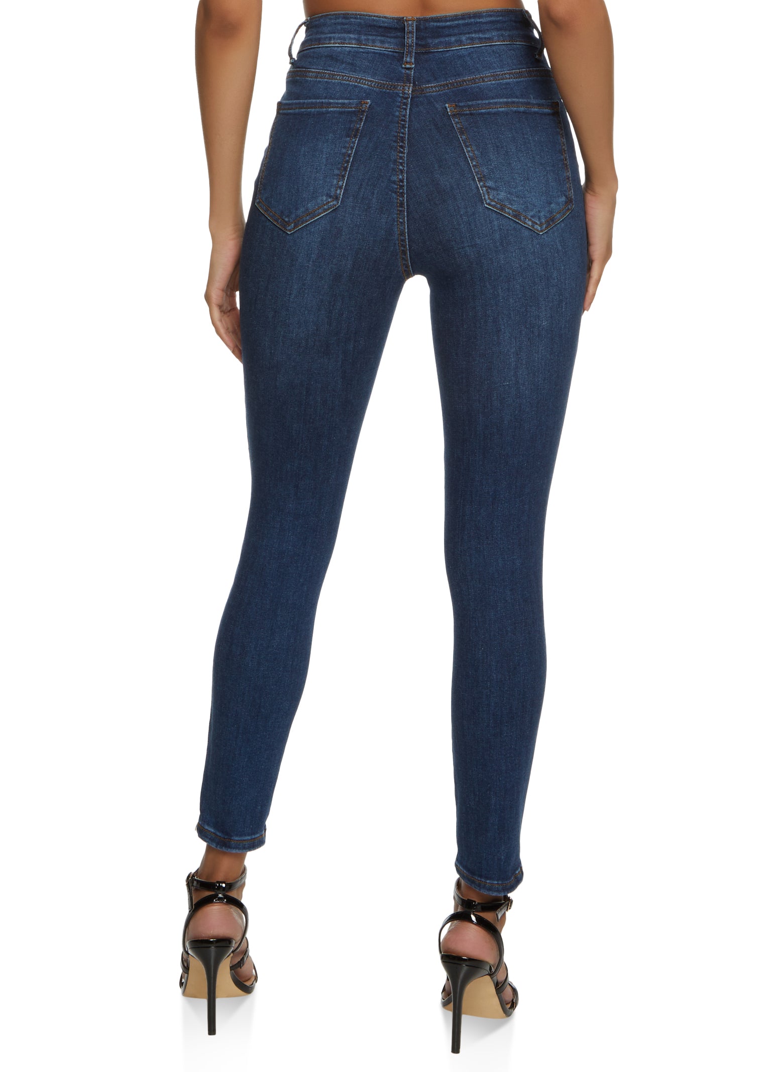 WAX Solid Whiskered Skinny Jeans