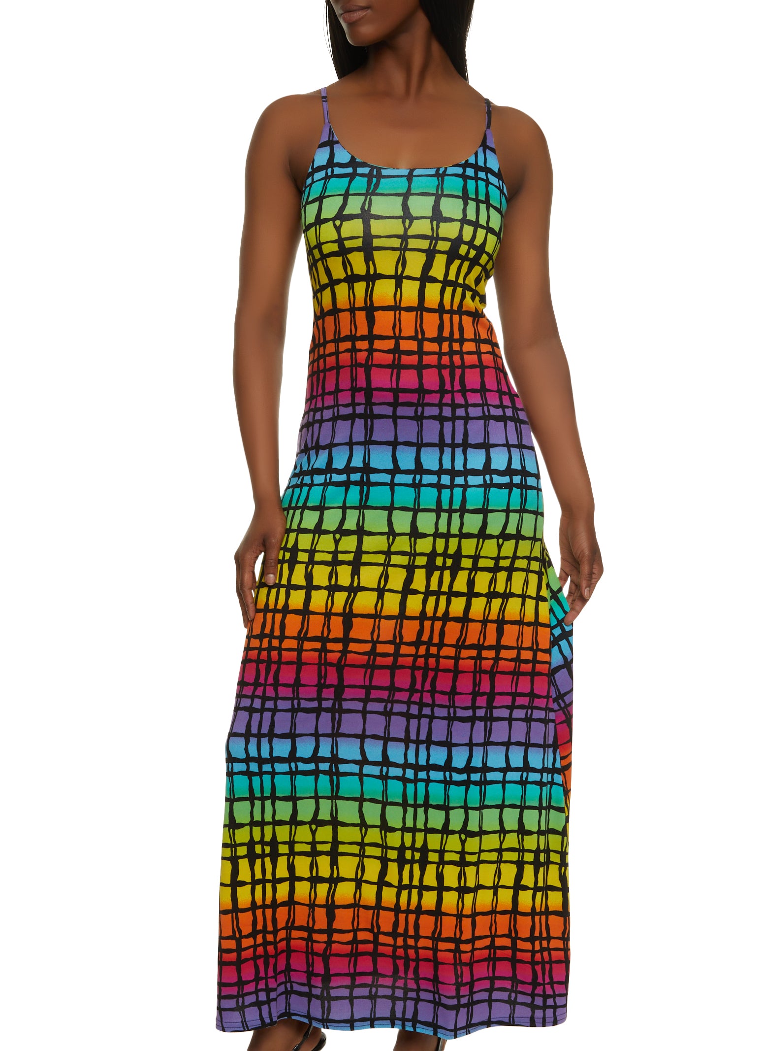 Rainbow Printed Cami Maxi Dress
