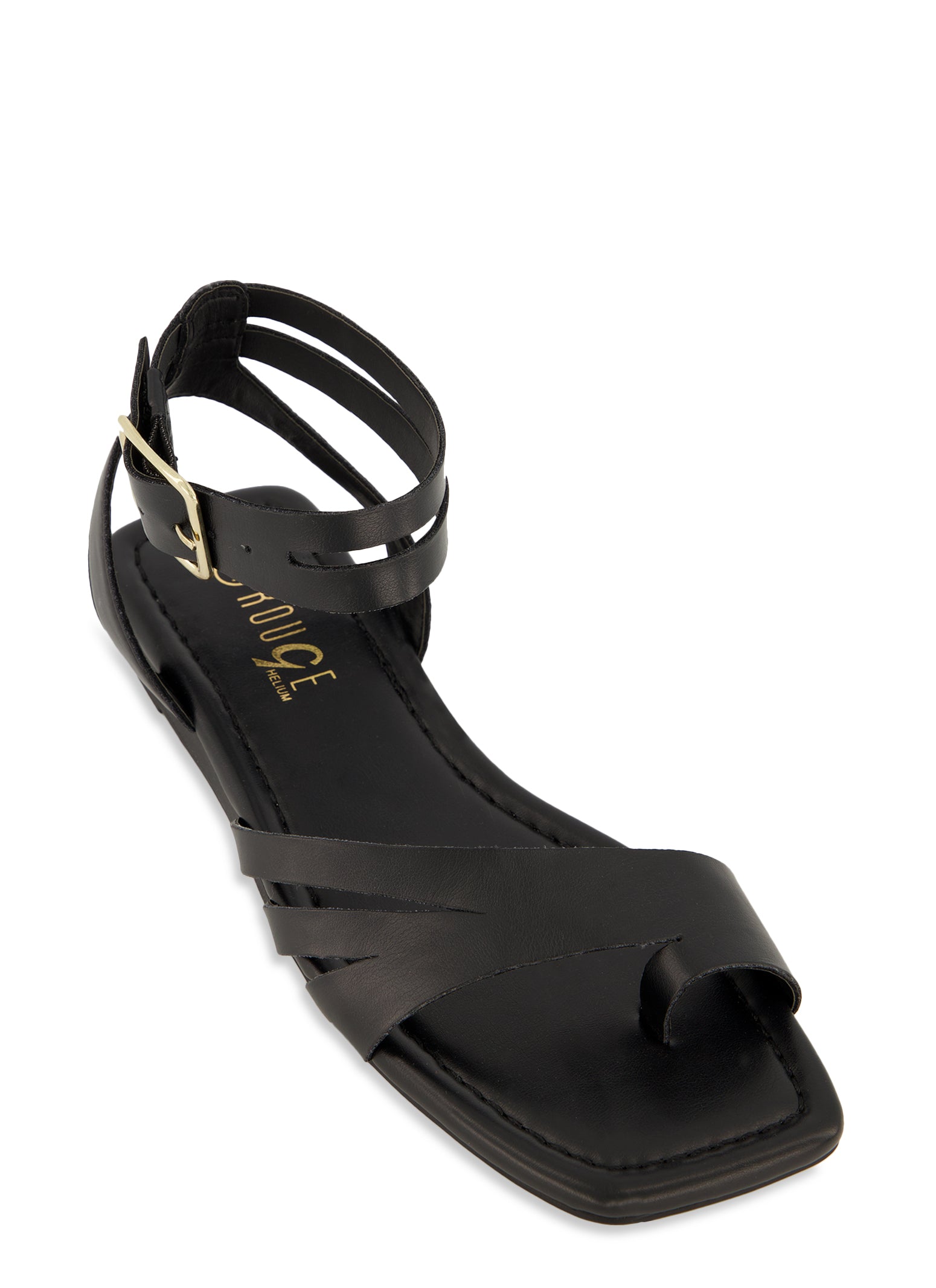 Toe Loop Cut Out Band Buckle Strap Sandals