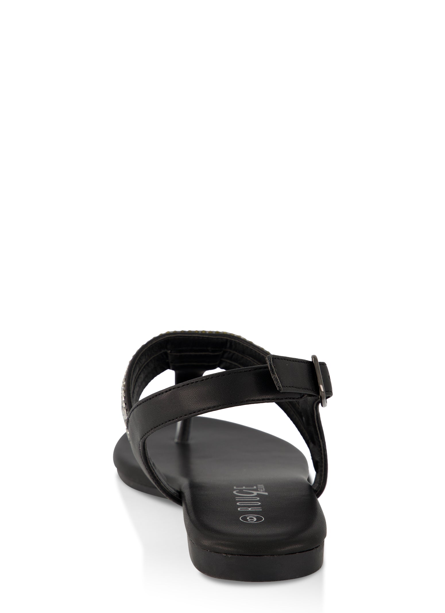 Rhinestone Studded Ankle Strap Sandals