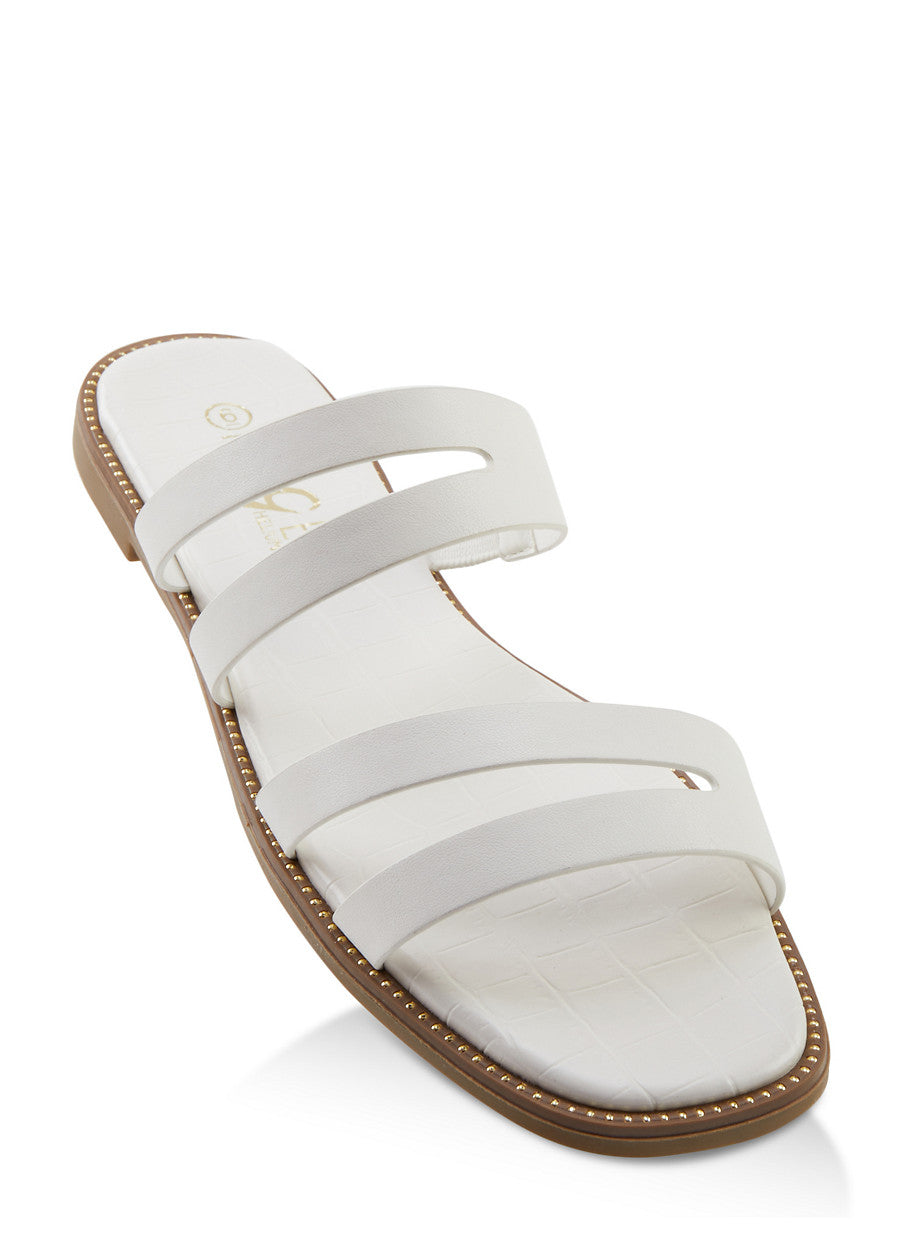 Cut Out Double Band Slide Sandals