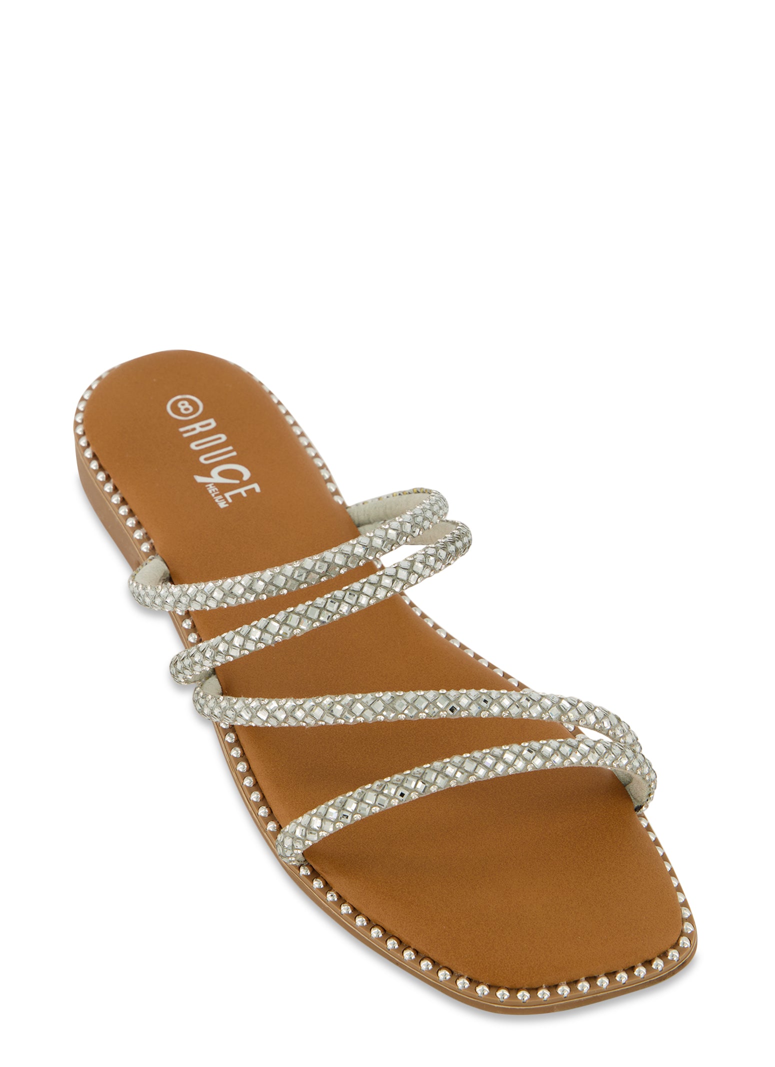 Strappy Rhinestone Flat Sandals