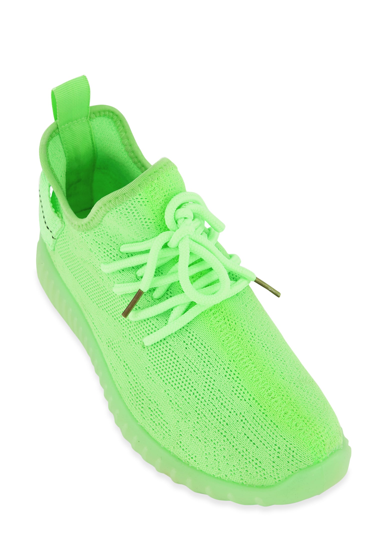 Textured Knit Lace Up Sneakers