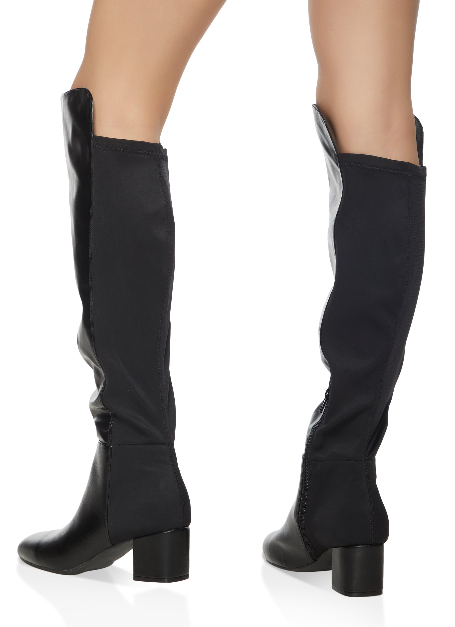 Solid Pointed Toe Tall Boots