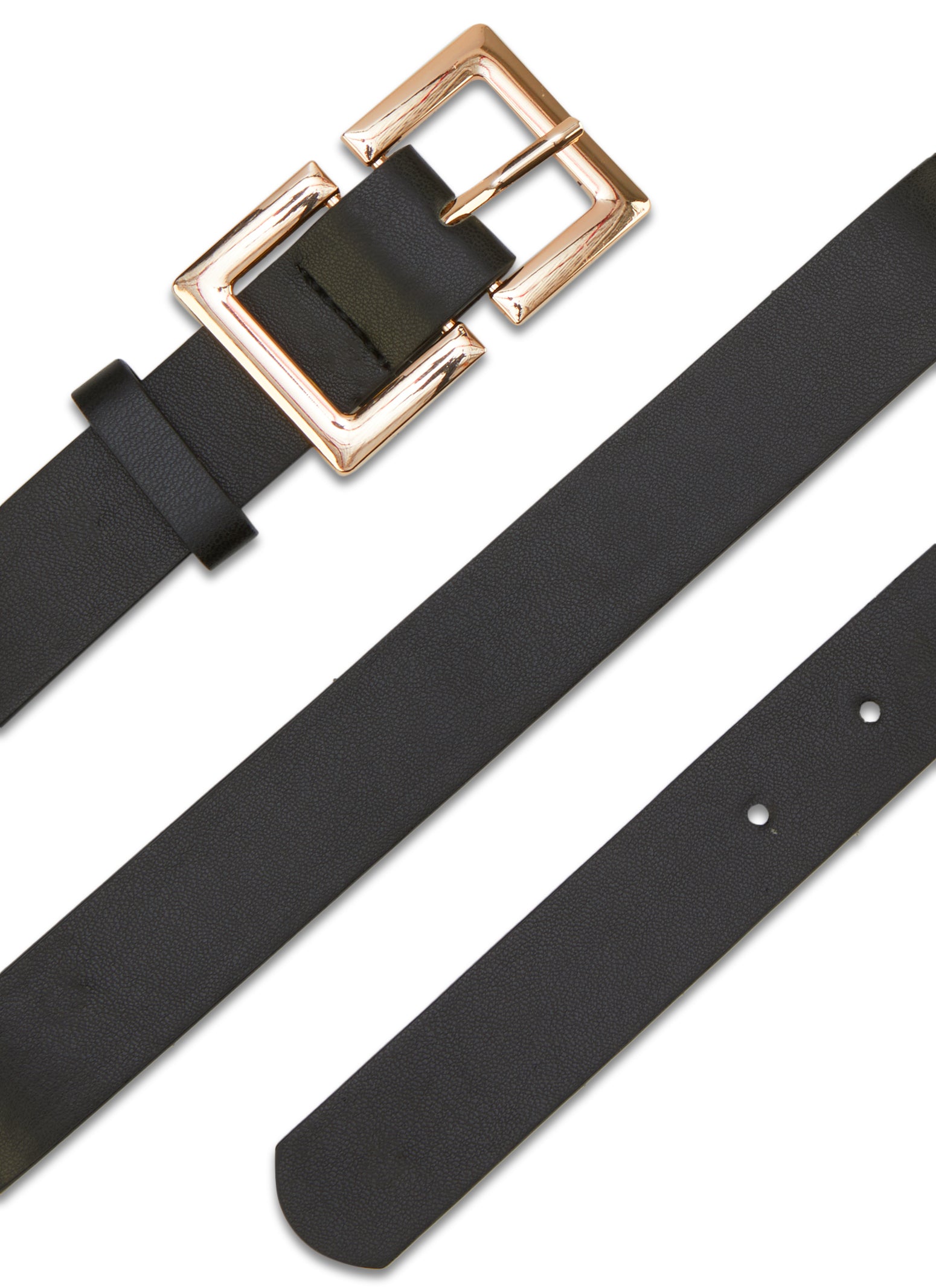 Square Buckle Faux Leather Belt