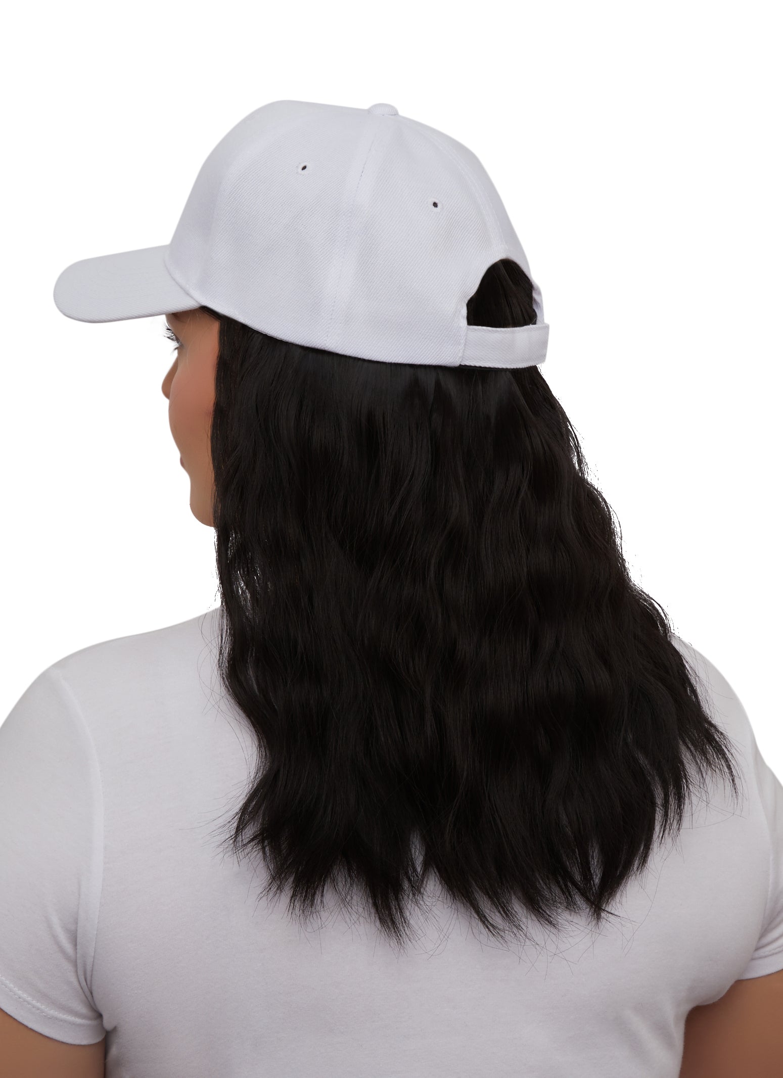 Synthetic Wavy Hair Wig Baseball Cap