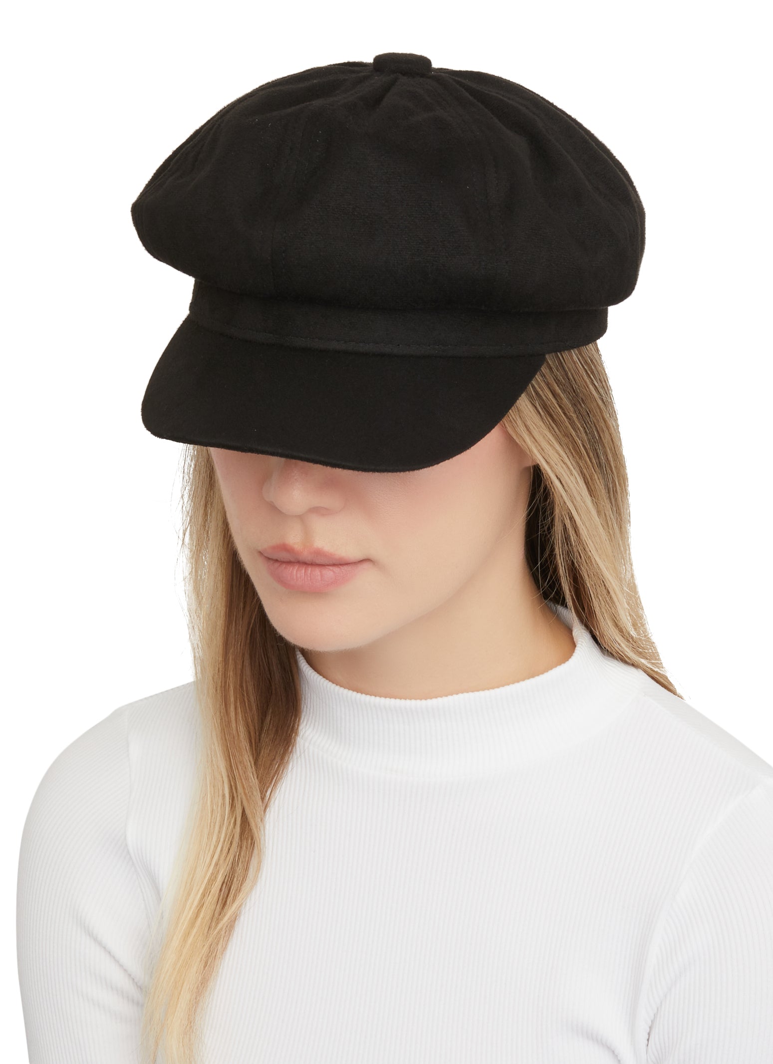 Faux Suede Cabbie Hat