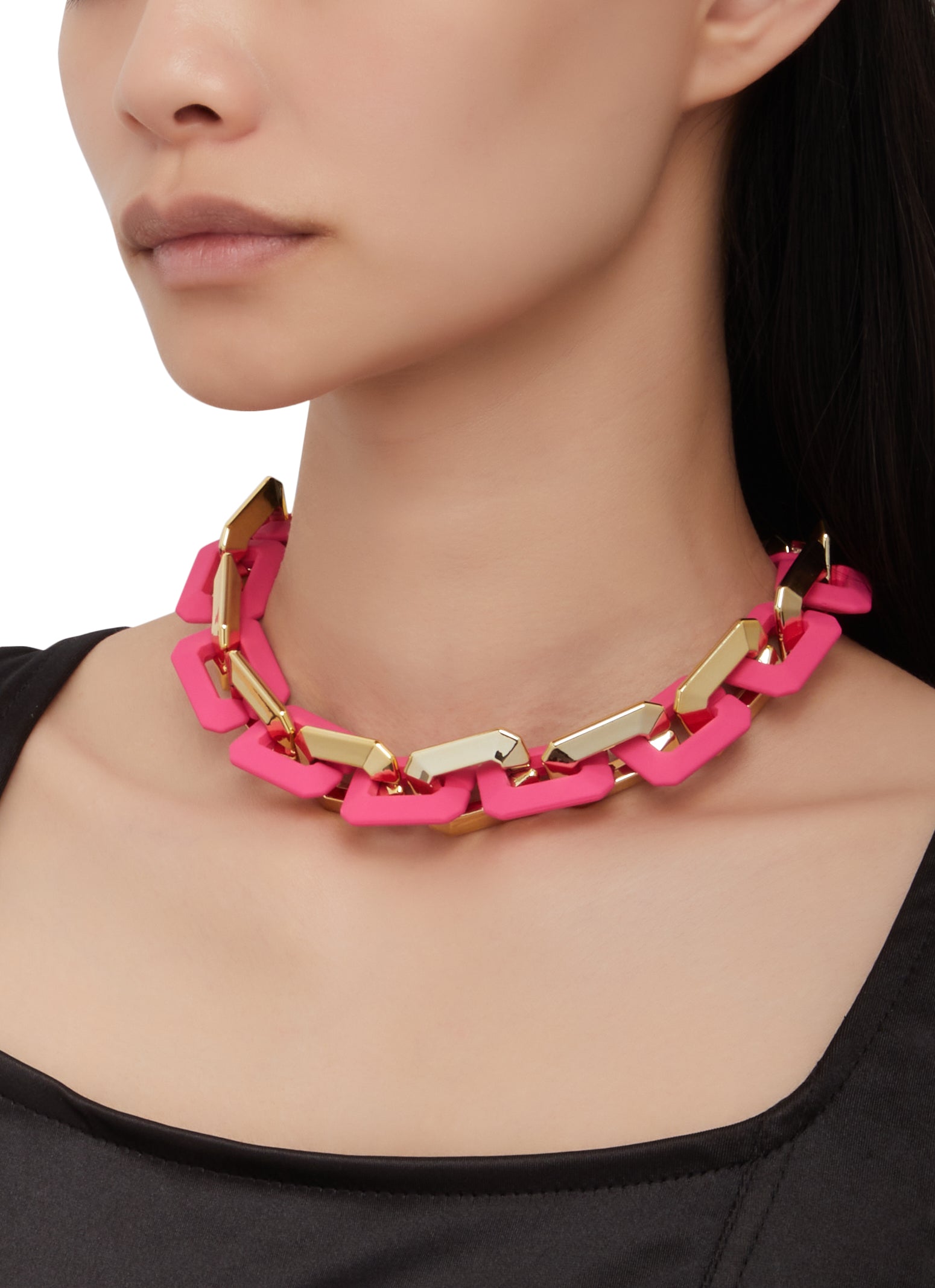 Watermelon Pink and Lime Green Women's Chunky Bubblegum Necklace w/ rh –  AK's Hidden Gems