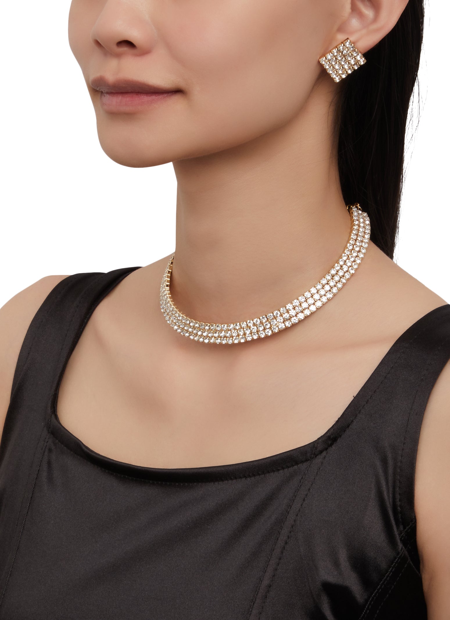 Diamond stud choker necklace Clearance