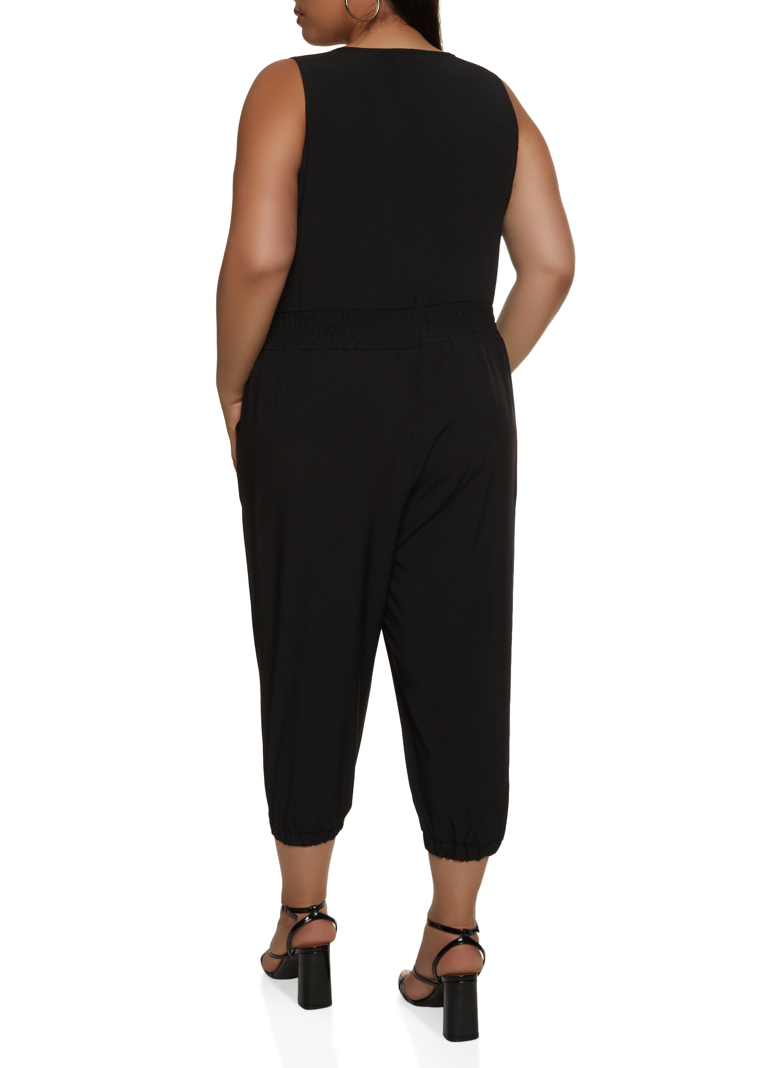 Plus Size Ruffled Cropped Jumpsuit