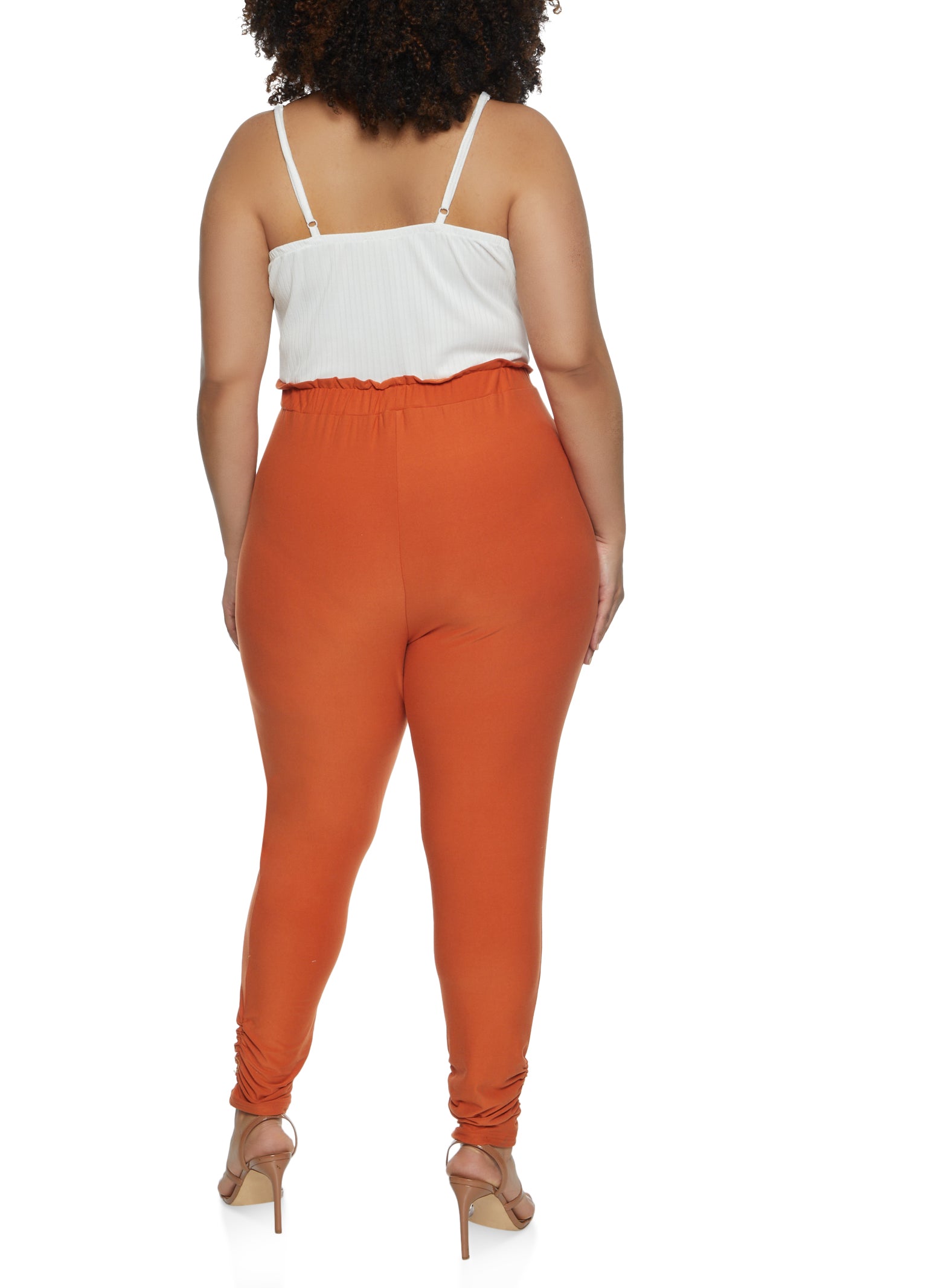 Plus Size Ribbed Tie Waist Cami Jumpsuit