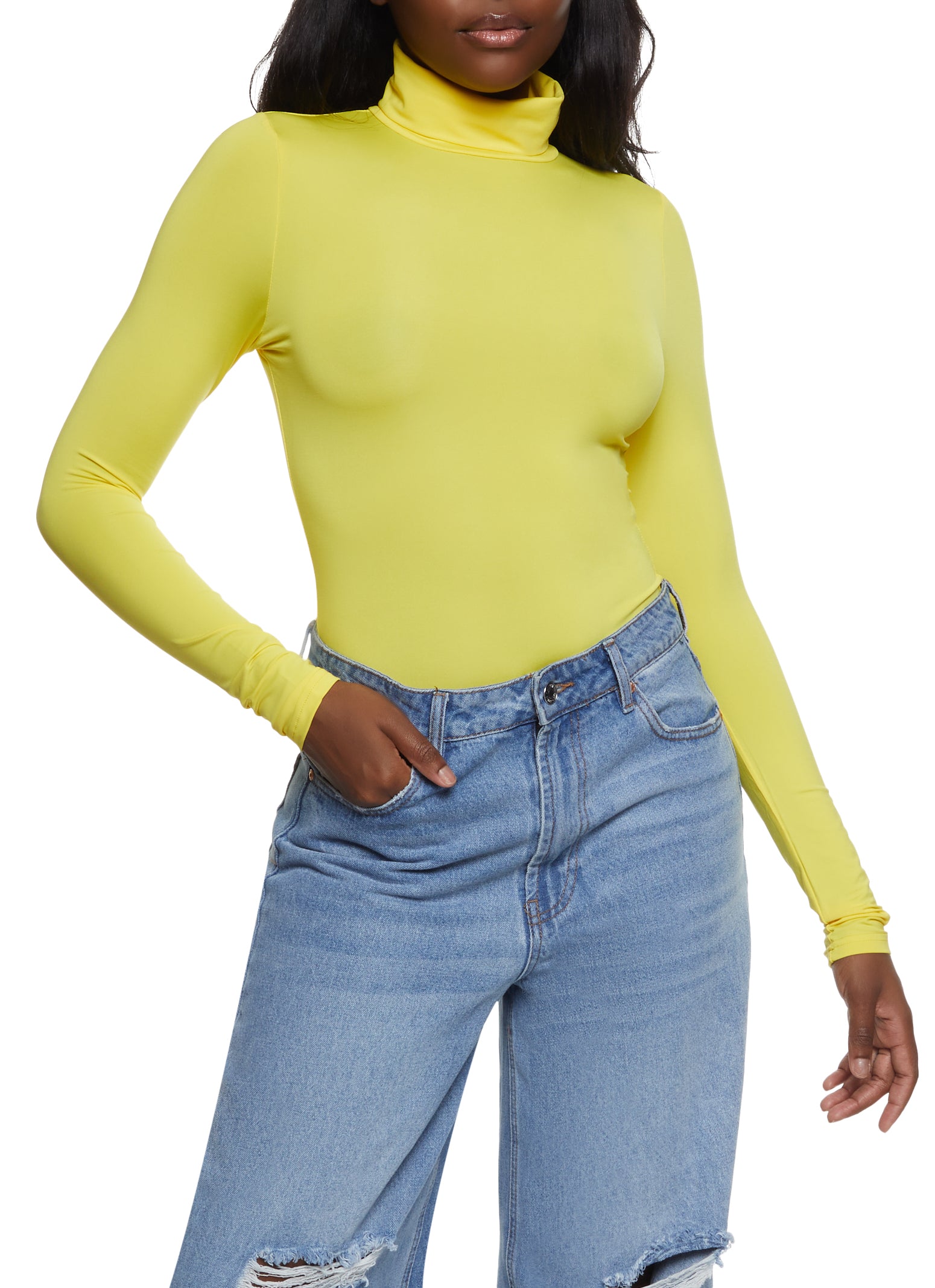 Solid Turtleneck Bodysuit