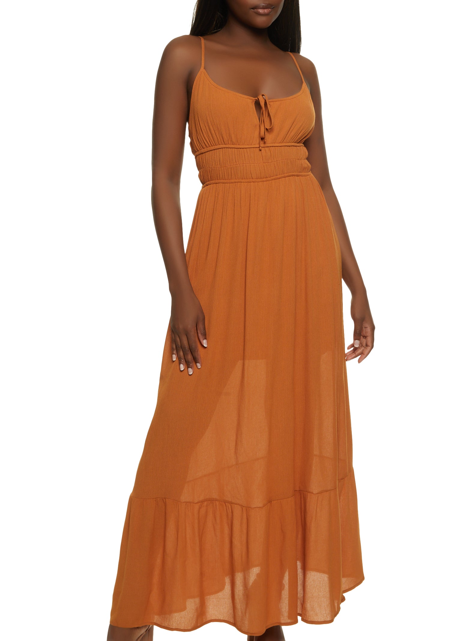 Gauze Knit Tiered Maxi Dress