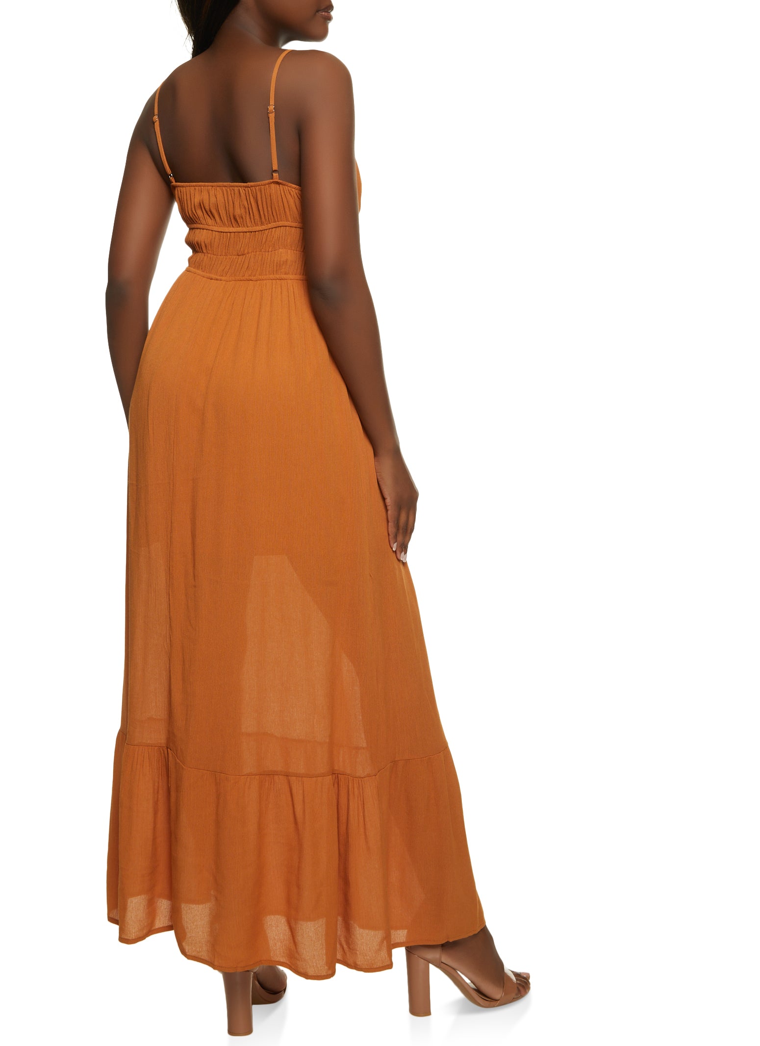 Gauze Knit Tiered Maxi Dress