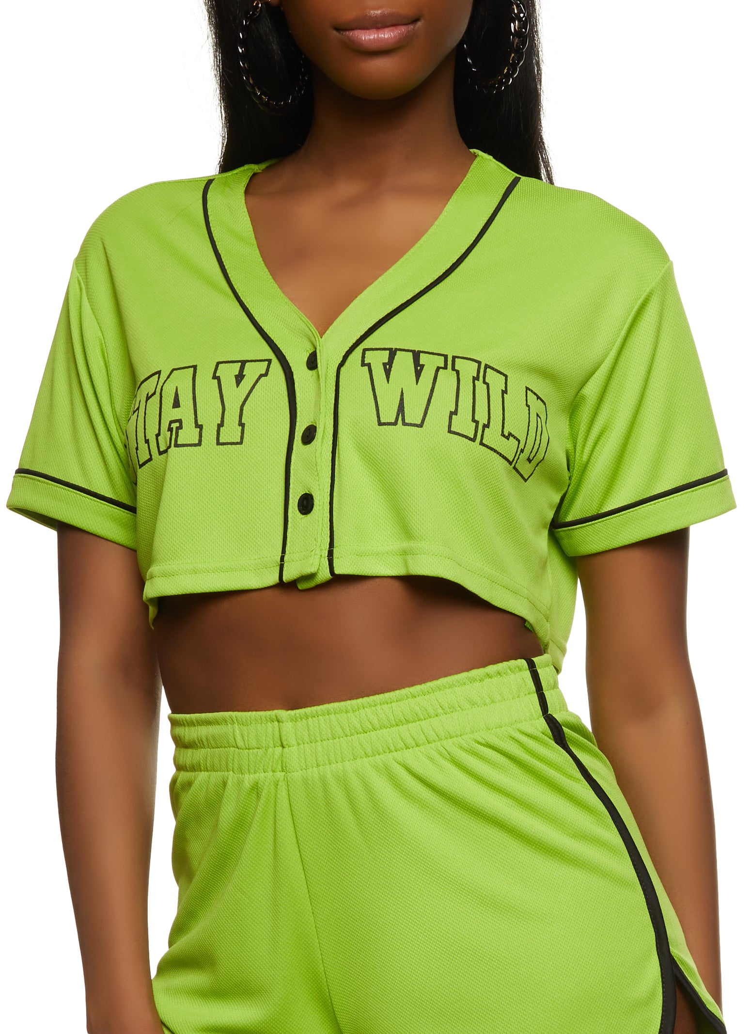 Stay Wild Cropped Baseball Jersey