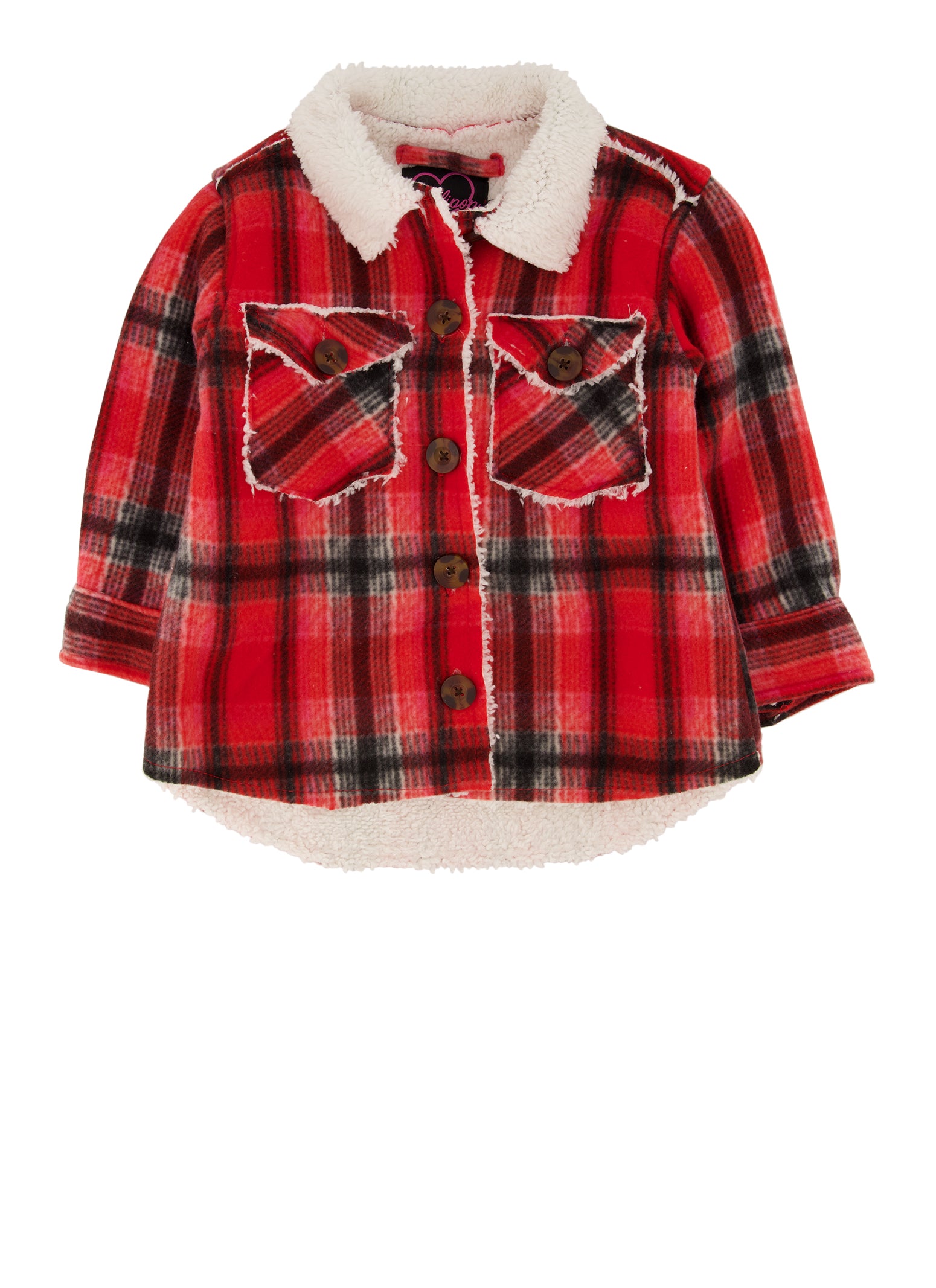 Toddler Girls Sherpa Lined Plaid Jacket