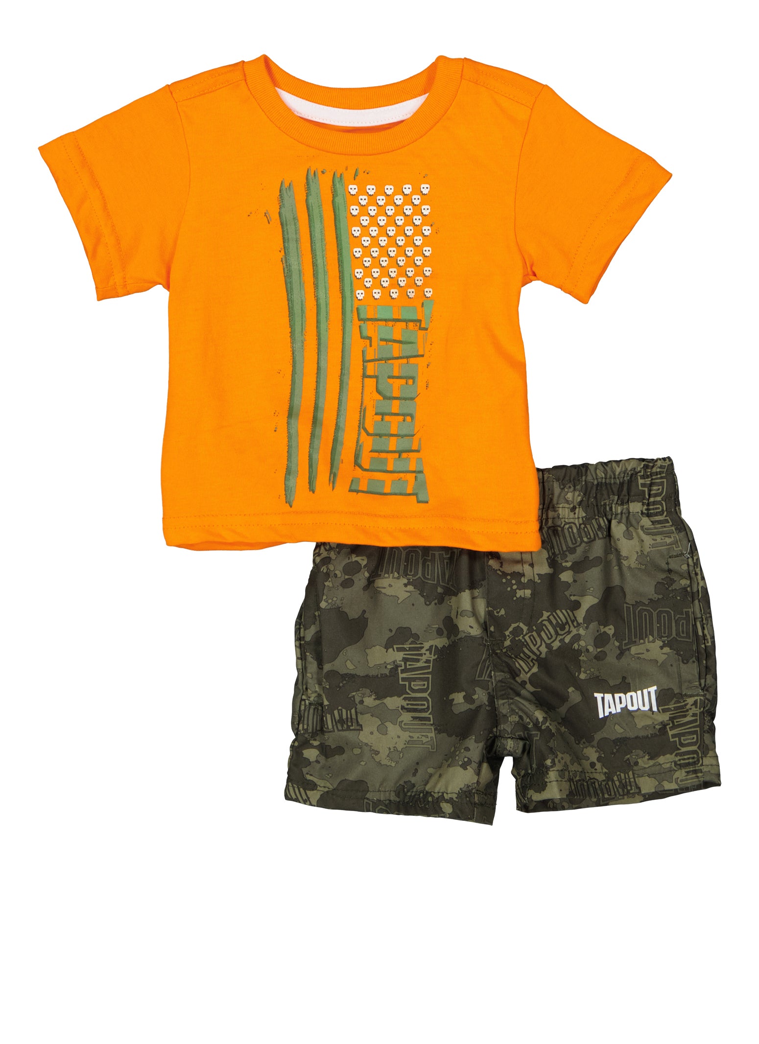 Baby Boys 0-9M Tapout Graphic Tee and Camo Shorts