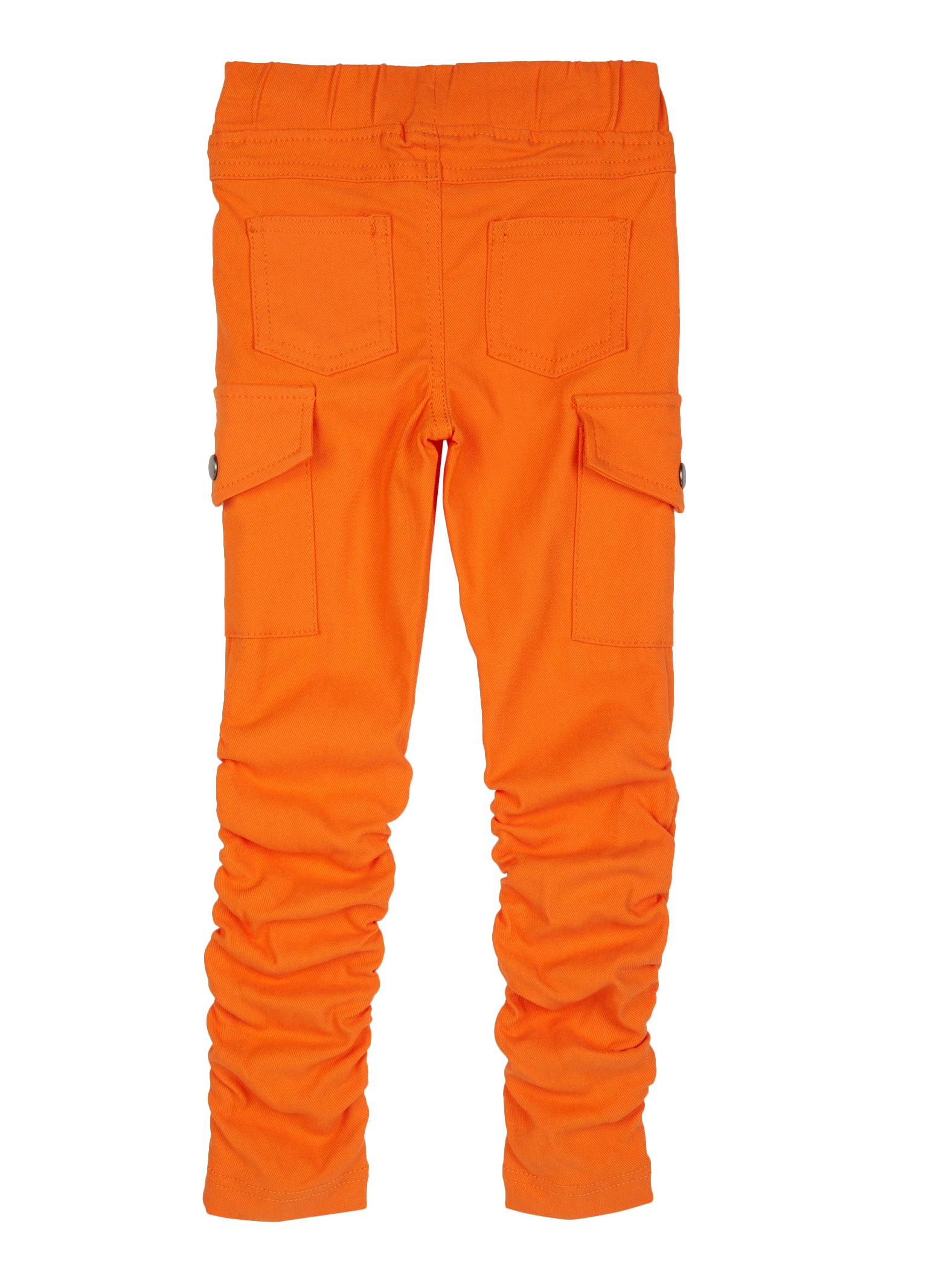 Little Girls Stacked Cargo Pocket Hyperstretch Pants - Orange