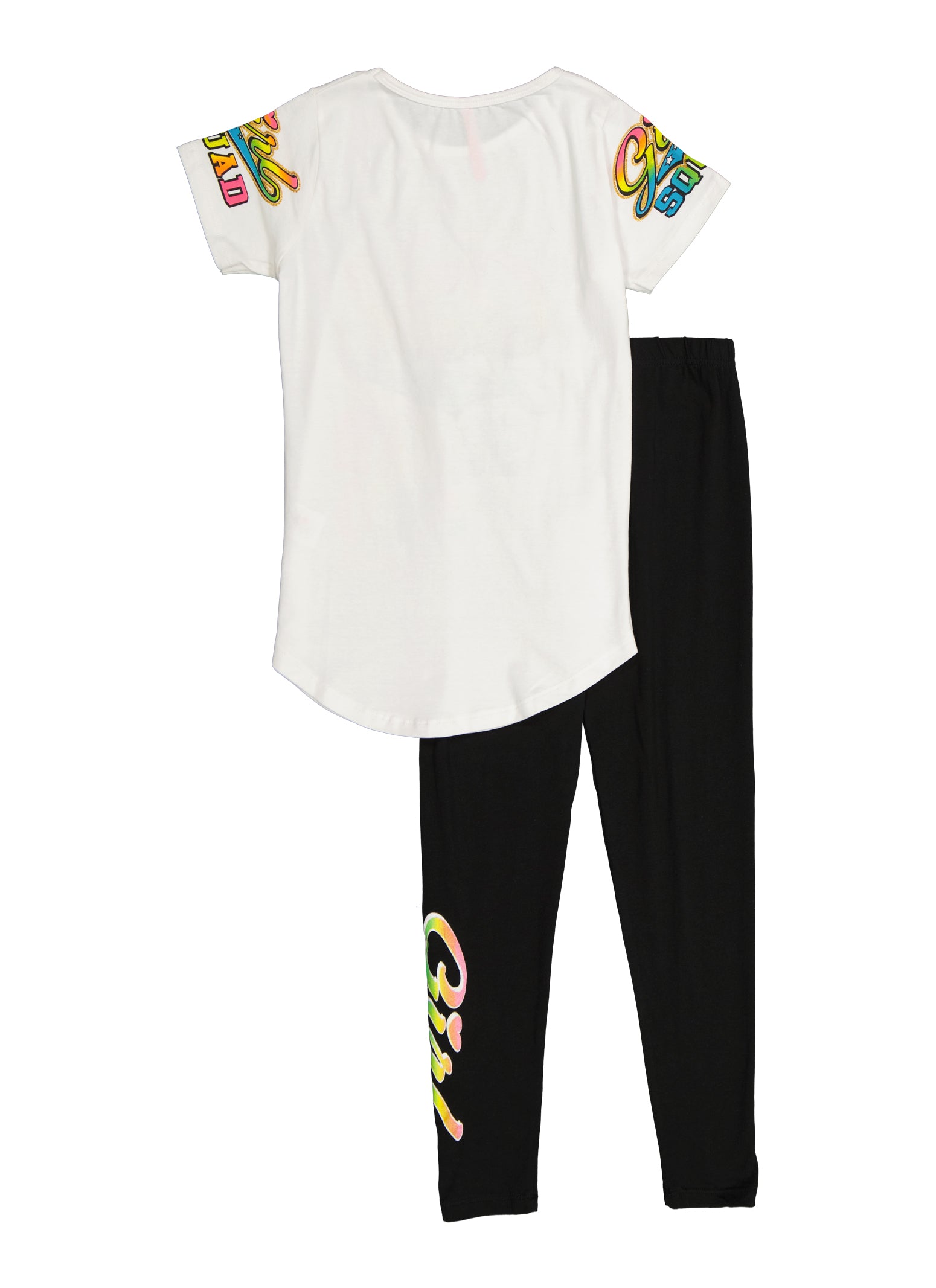 Girls Glitter Girl Squad Graphic Tee and Leggings