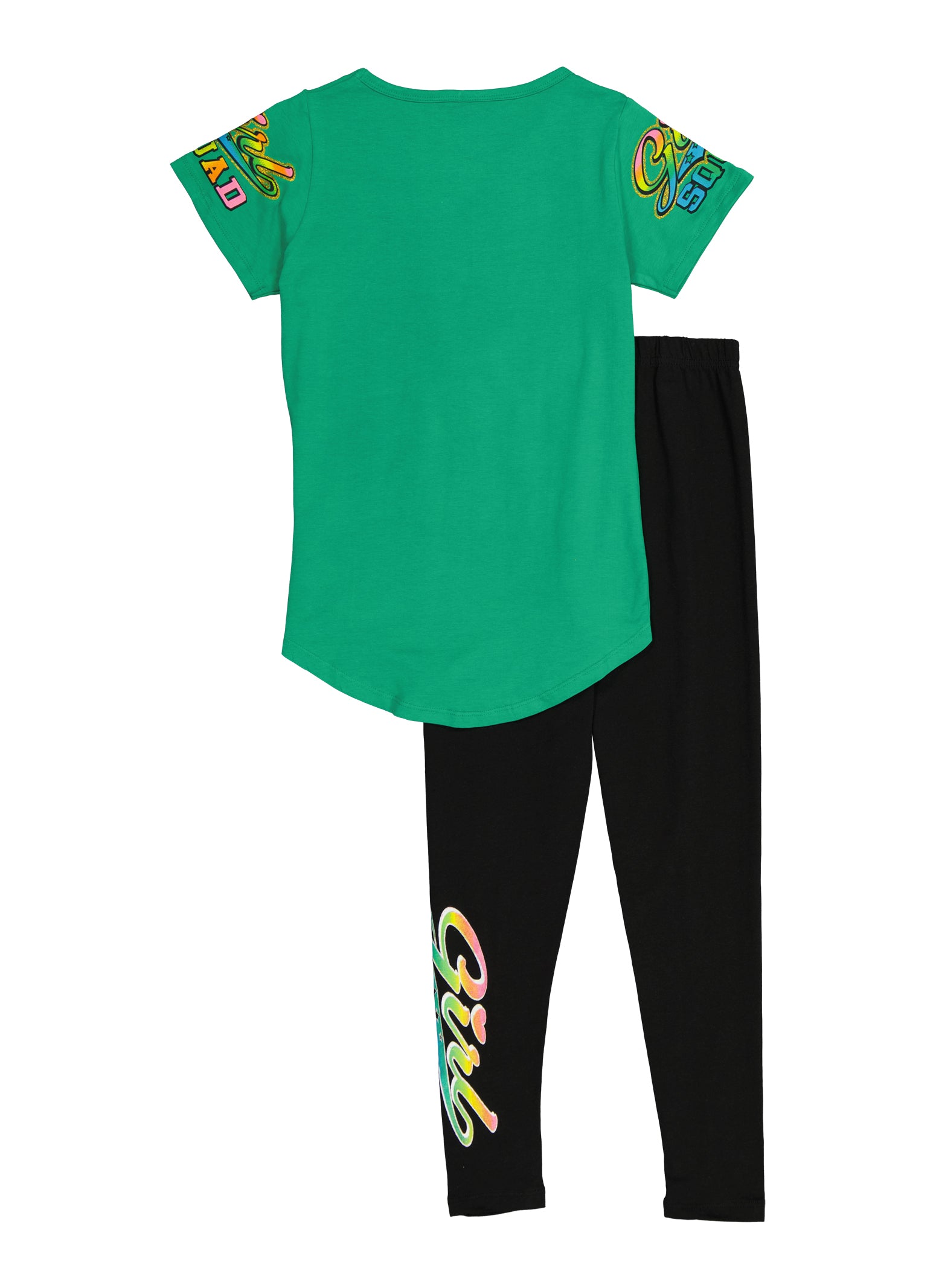 Girls Glitter Girl Squad Graphic Tee and Leggings