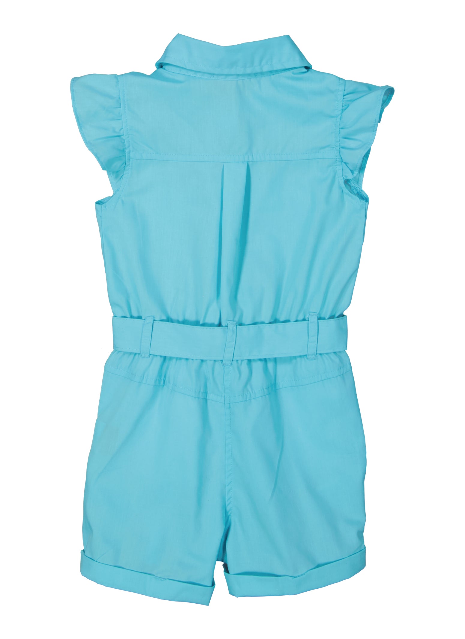 Little Girls Solid Cap Sleeve Romper