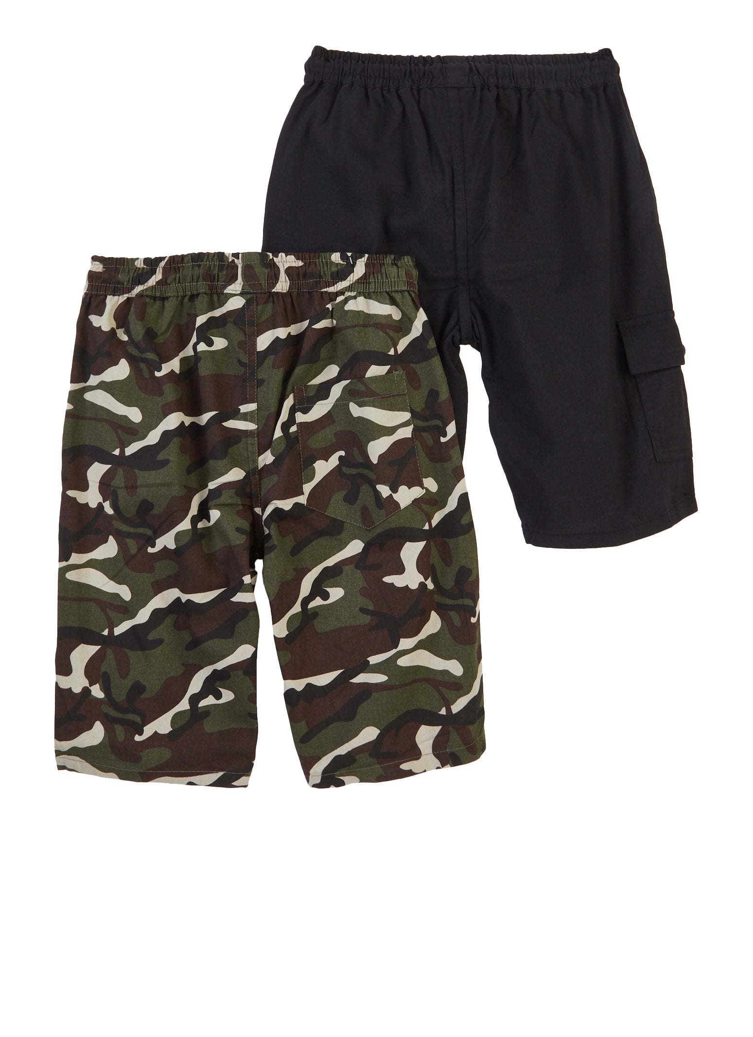 Boys 2 Pack Camo Drawstring Shorts