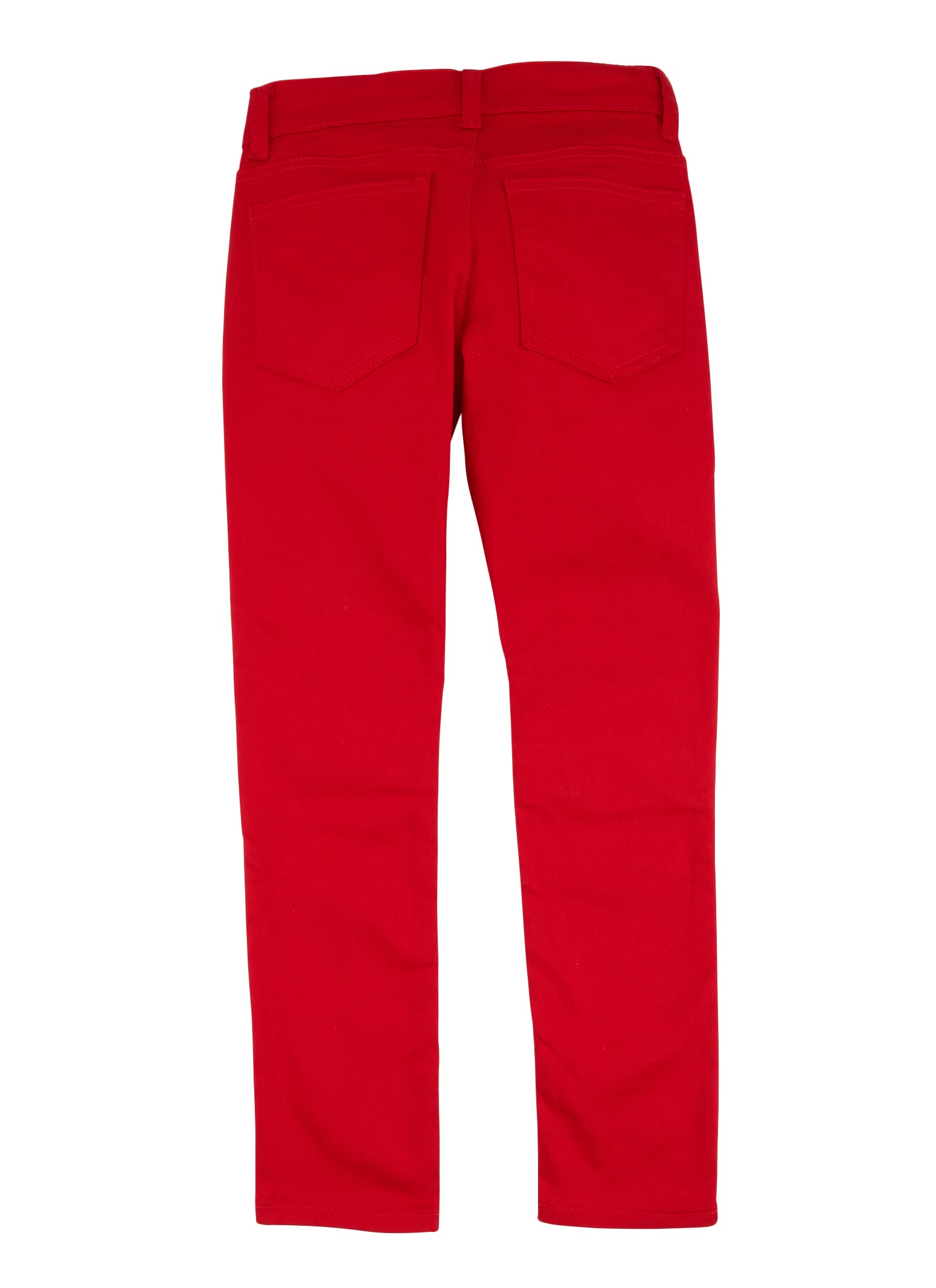 Boys Zipper Detail Patch and Repair Skinny Moto Jeans - Red
