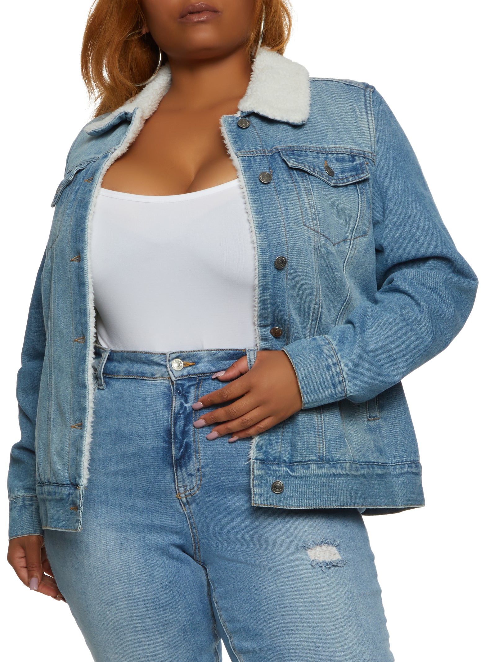 Plus Longline Denim Shacket | boohoo