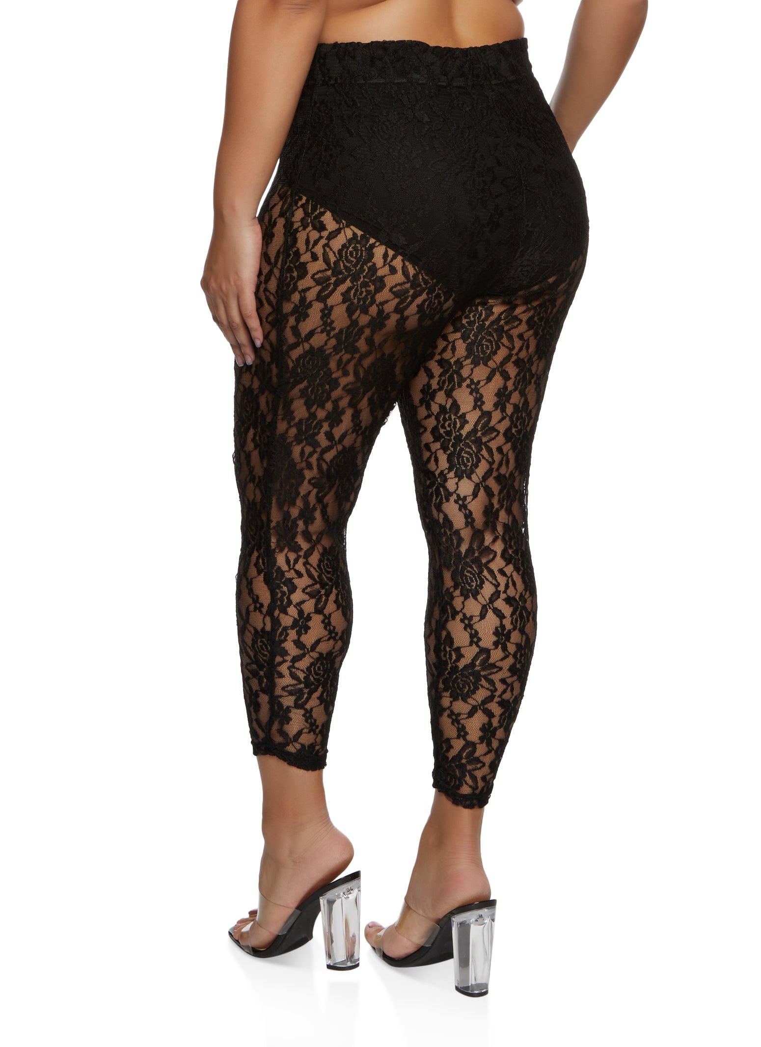 Stylish Plus Size Lace Legging Shorts