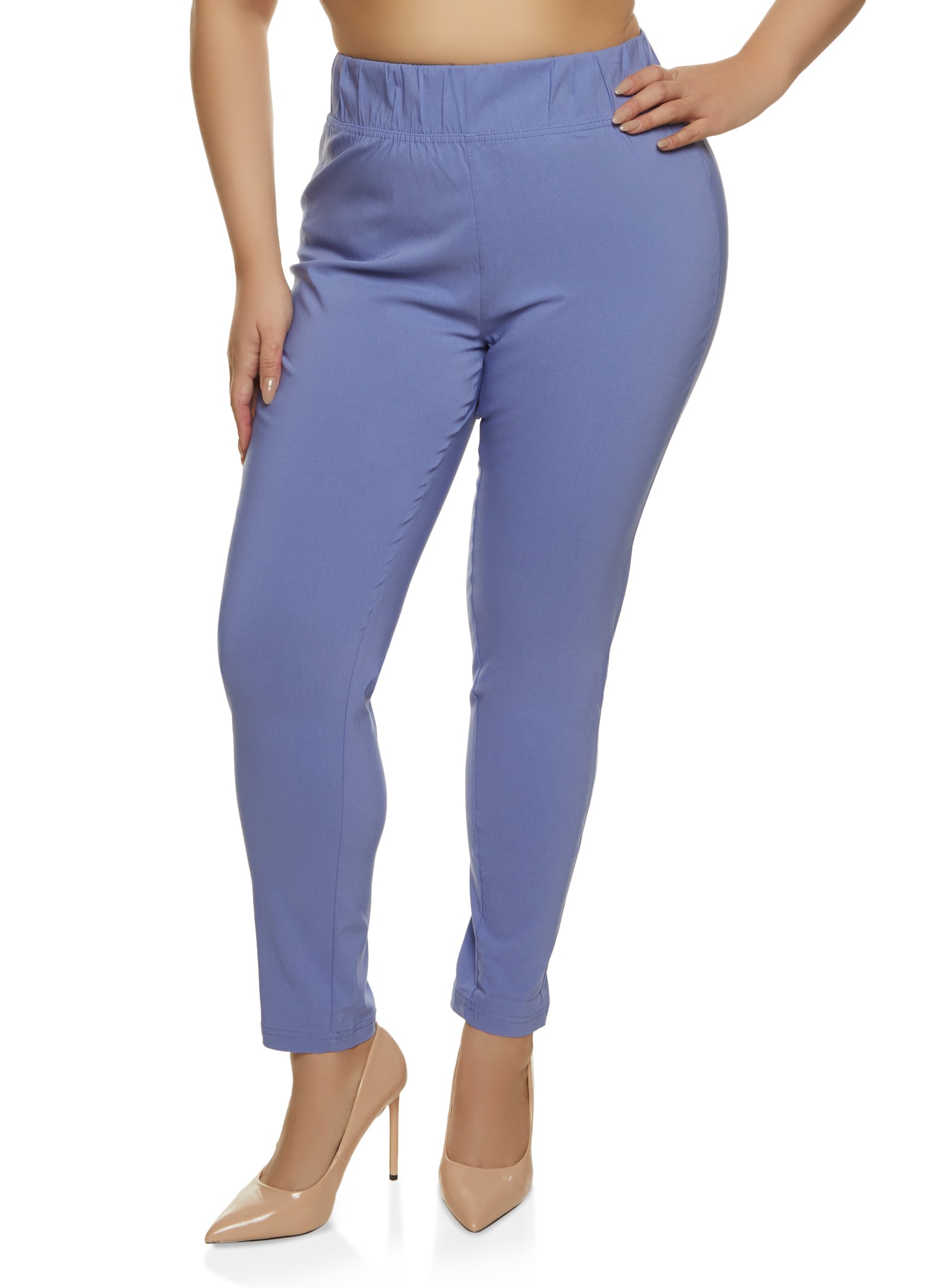 Plus Size Women's Skinny - Leg Yoga Dress Pants - High Waisted