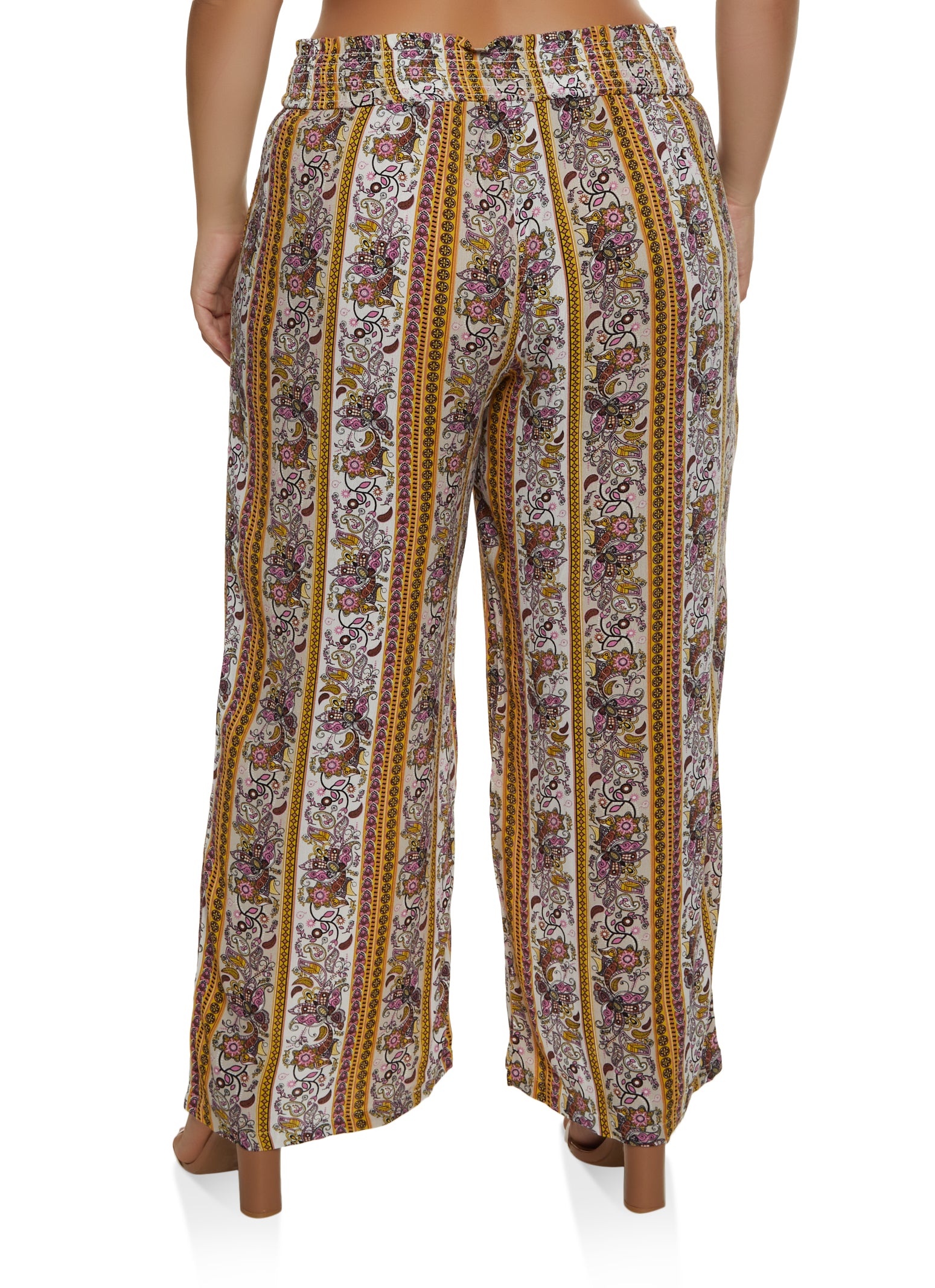 Plus Size Boho Print Palazzo Pants