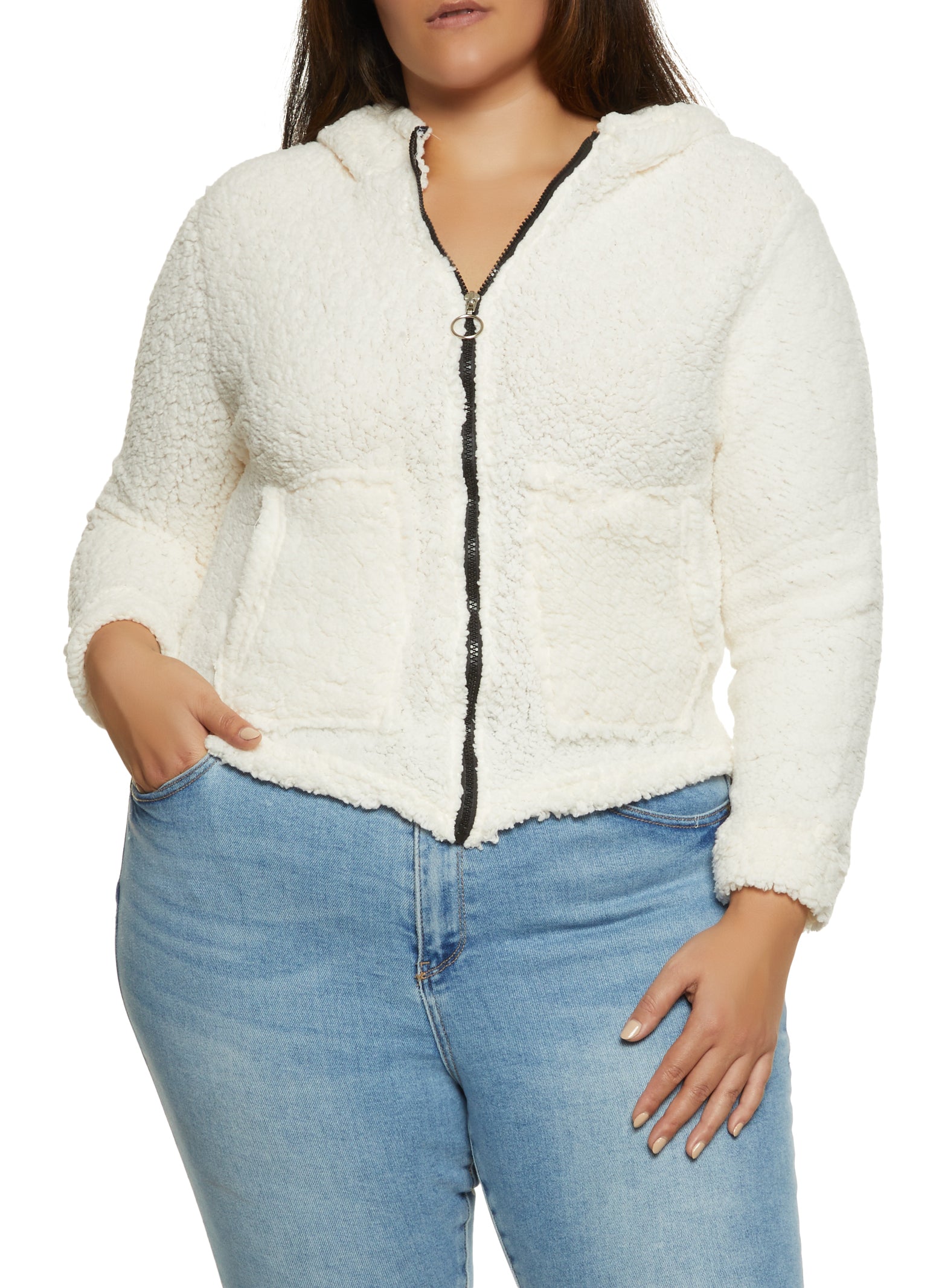Sherpa hoodie plus size Clearance