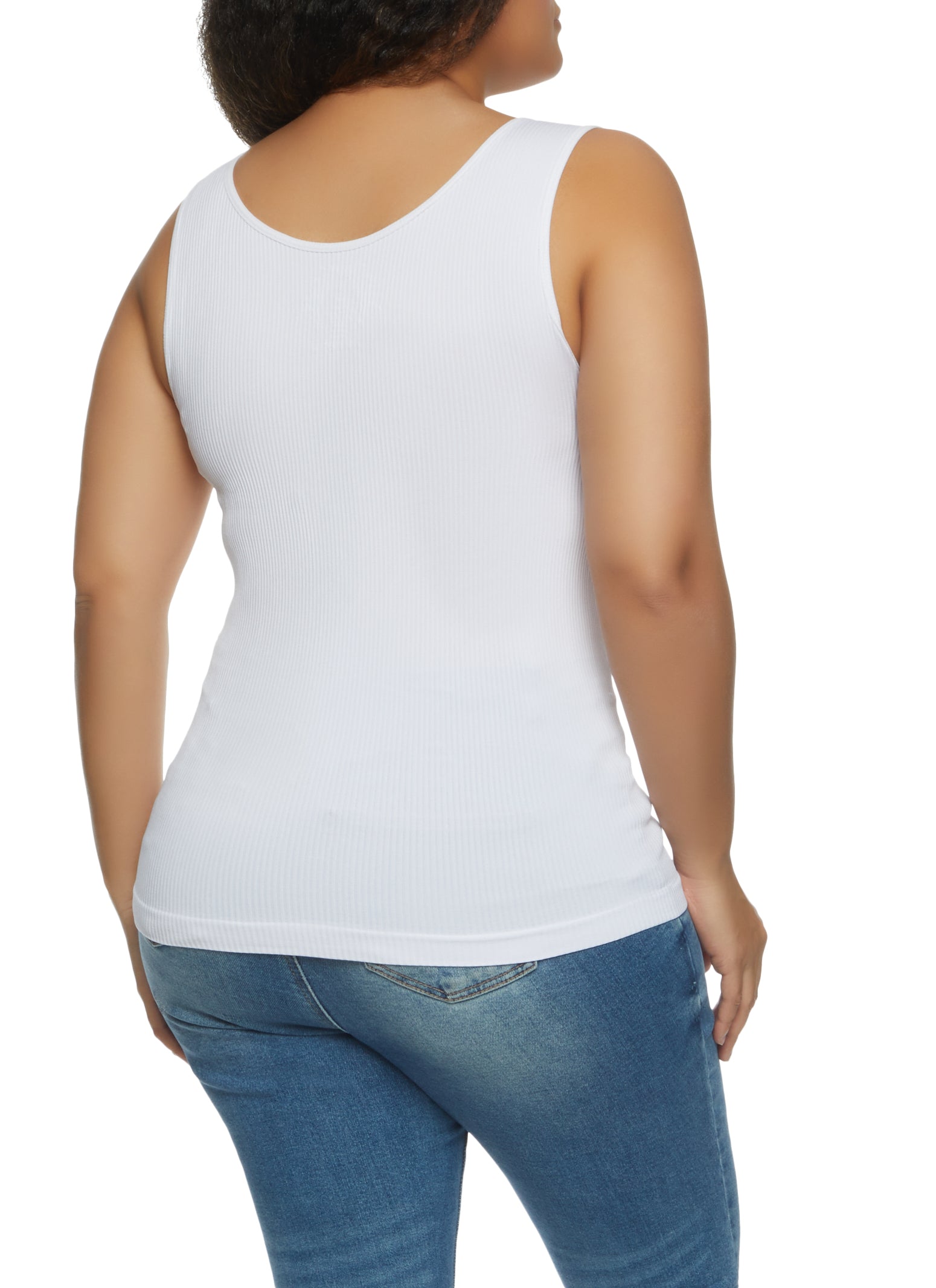 Plus Size Lace Up Detail Tank Top