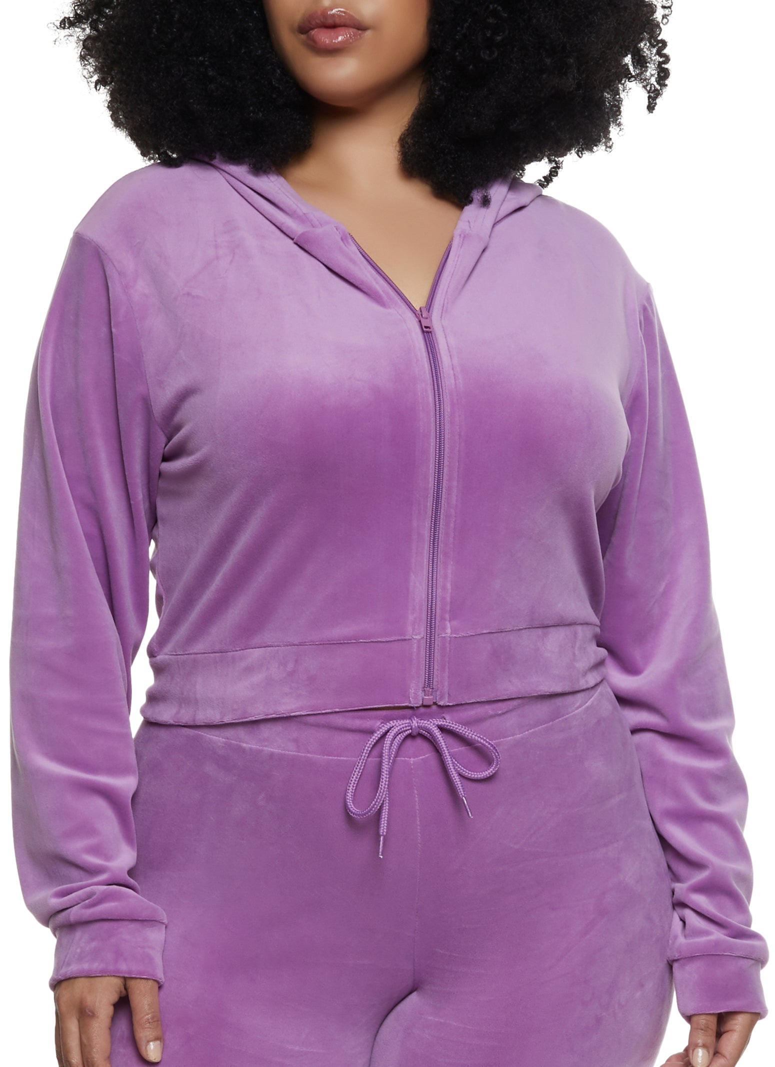 Plus size velour hoodie Clearance