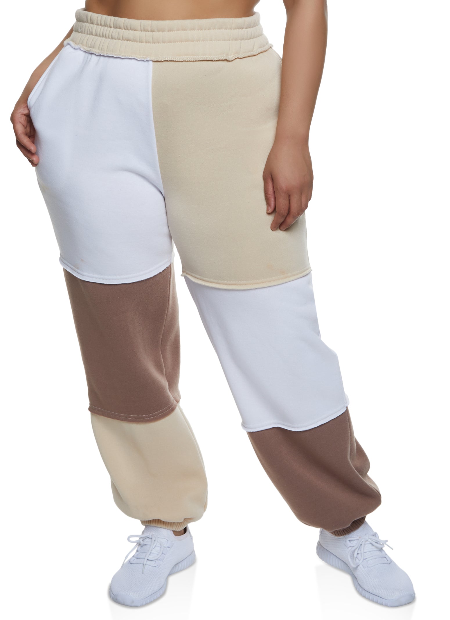 Plus Size Patchwork Joggers