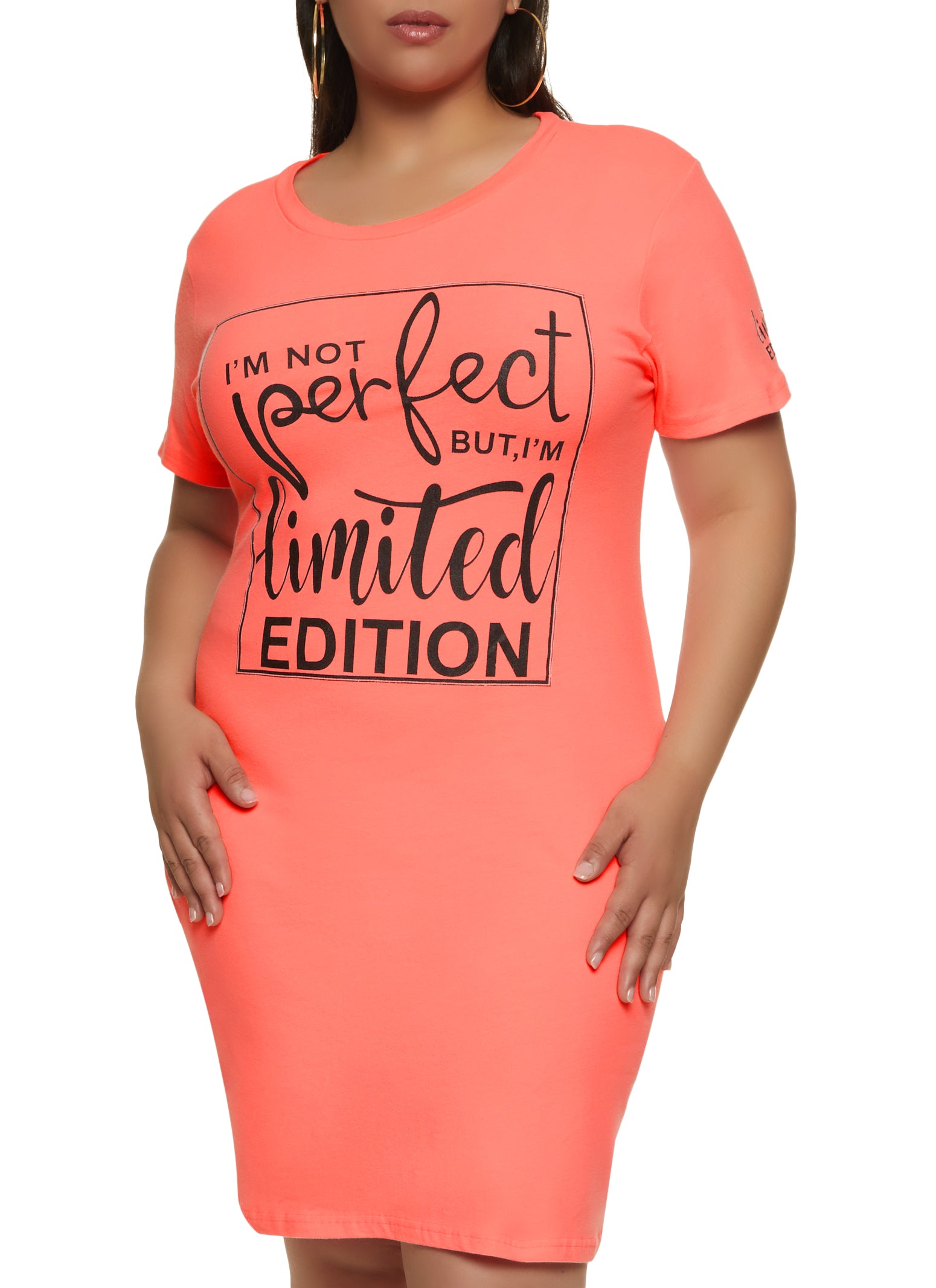 neon t shirt dress plus size