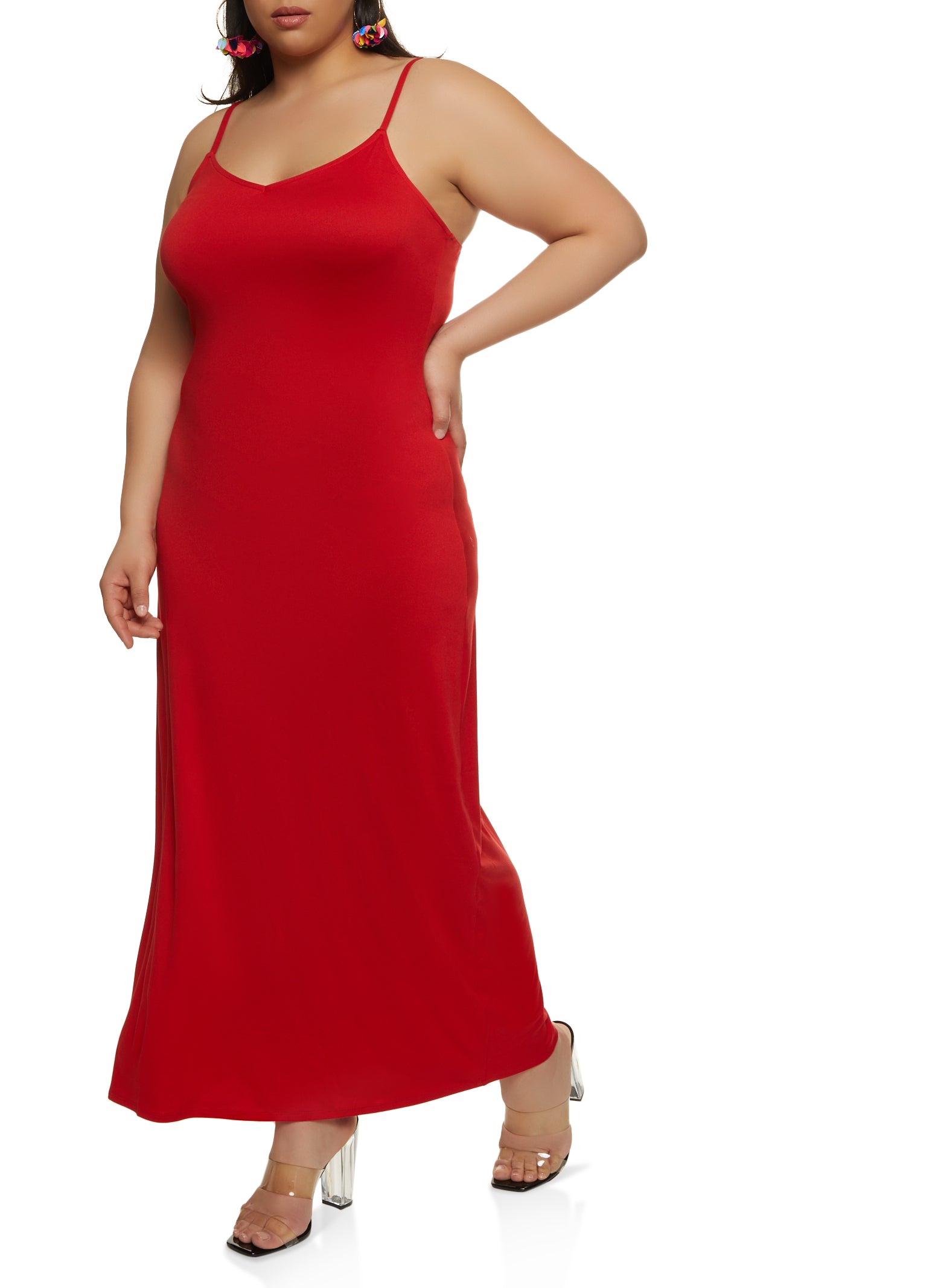 Plus Size Solid Maxi Dress