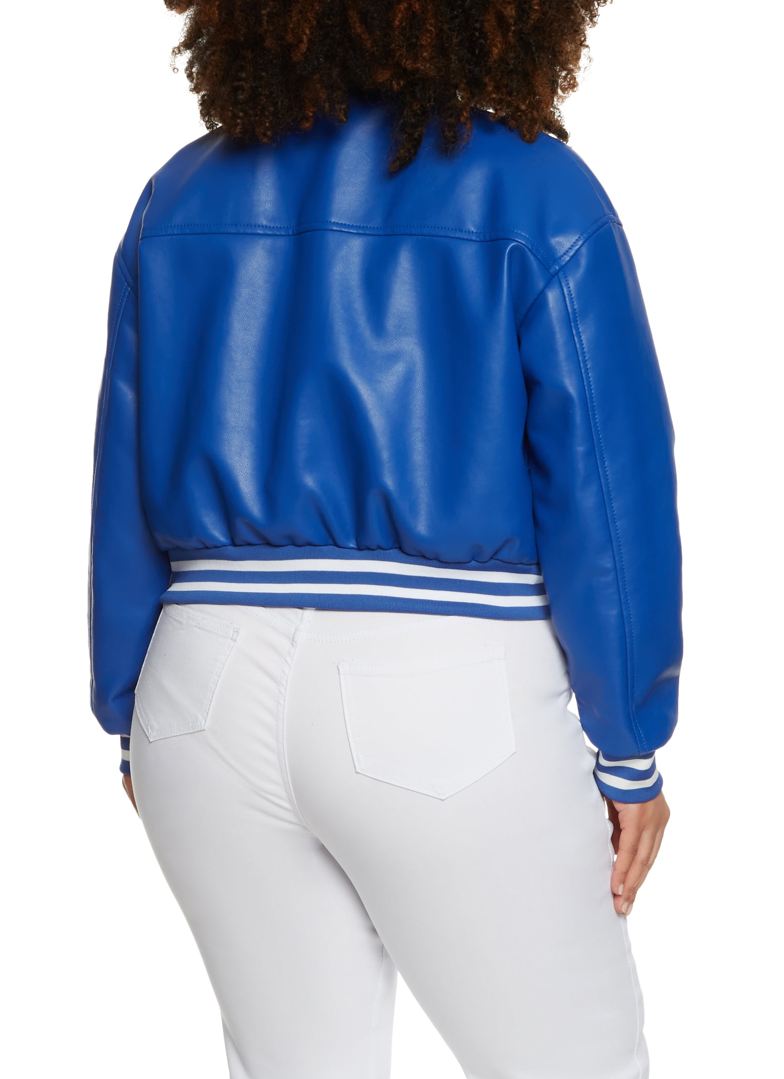 plus-size-faux-leather-bomber-jacket